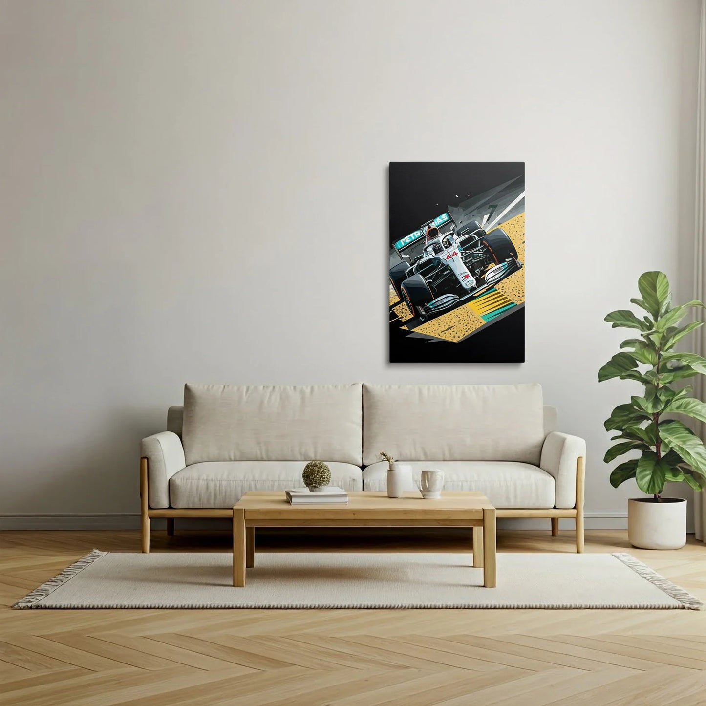 Tablou Modern - Scenă Din Formula 1 în Stil Cubist