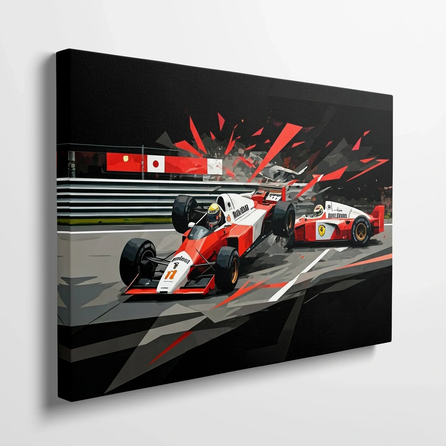 Tablou Modern - Coliziune Iconică în Formula 1