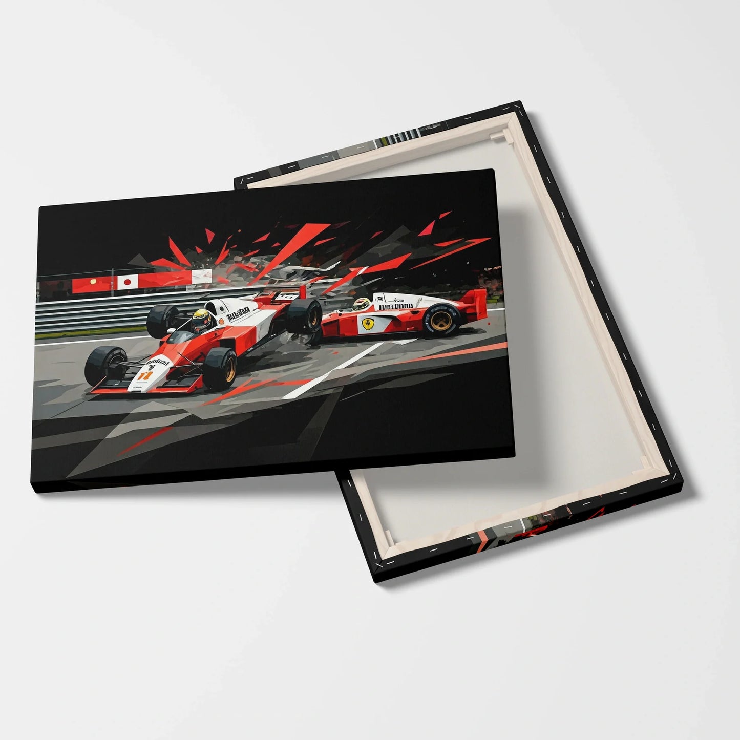 Tablou Modern - Coliziune Iconică în Formula 1