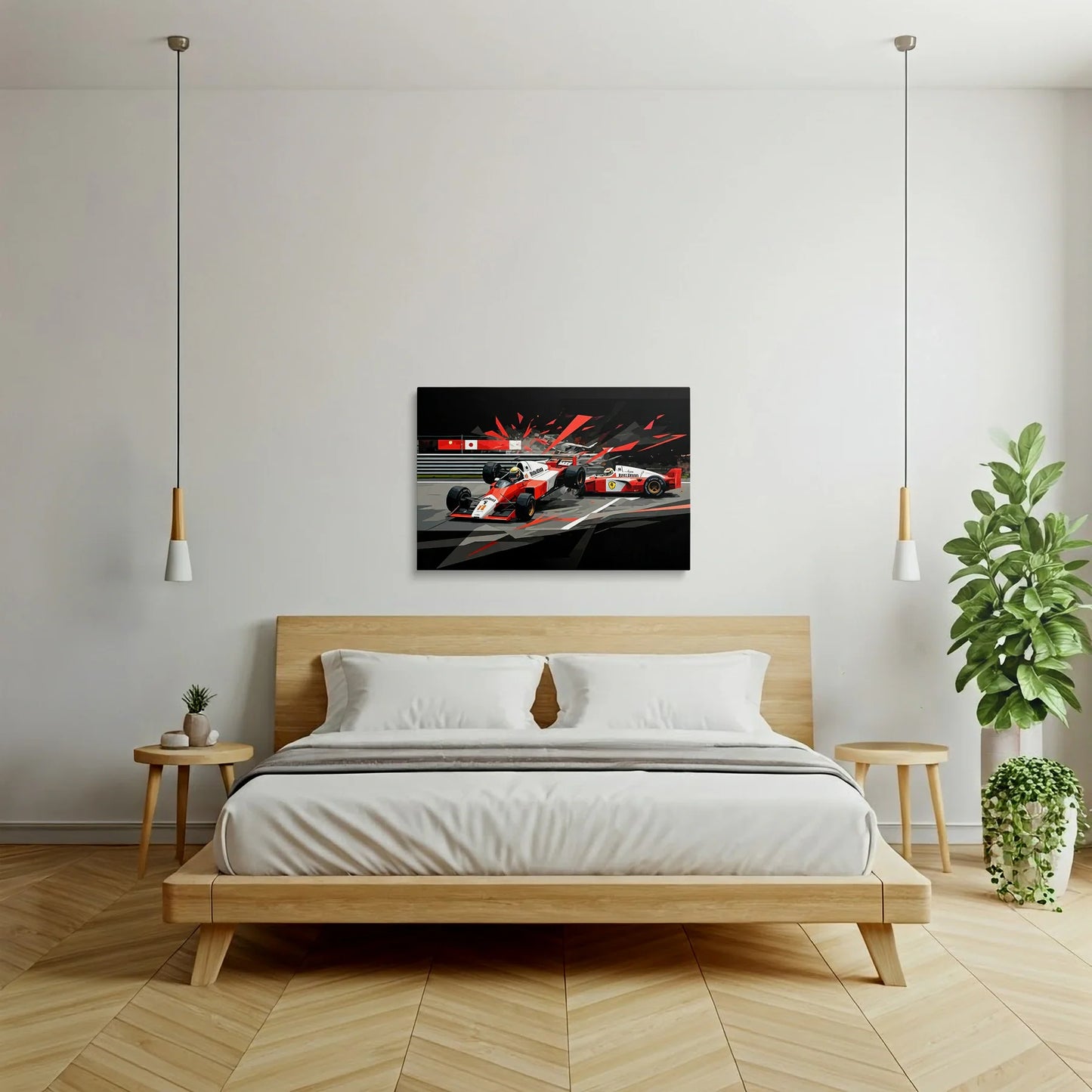 Tablou Modern - Coliziune Iconică în Formula 1