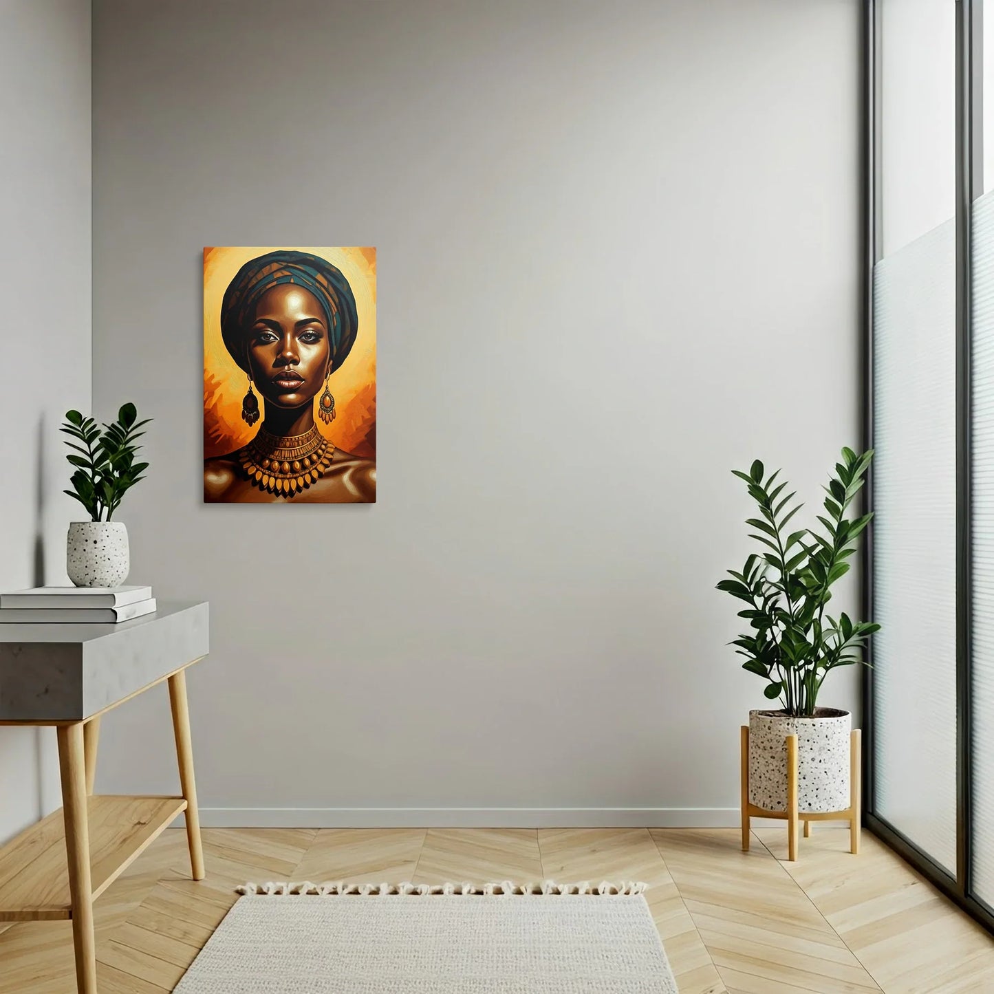 Tablou Modern - Femeie Africană cu Stil Expresiv - vedere hol