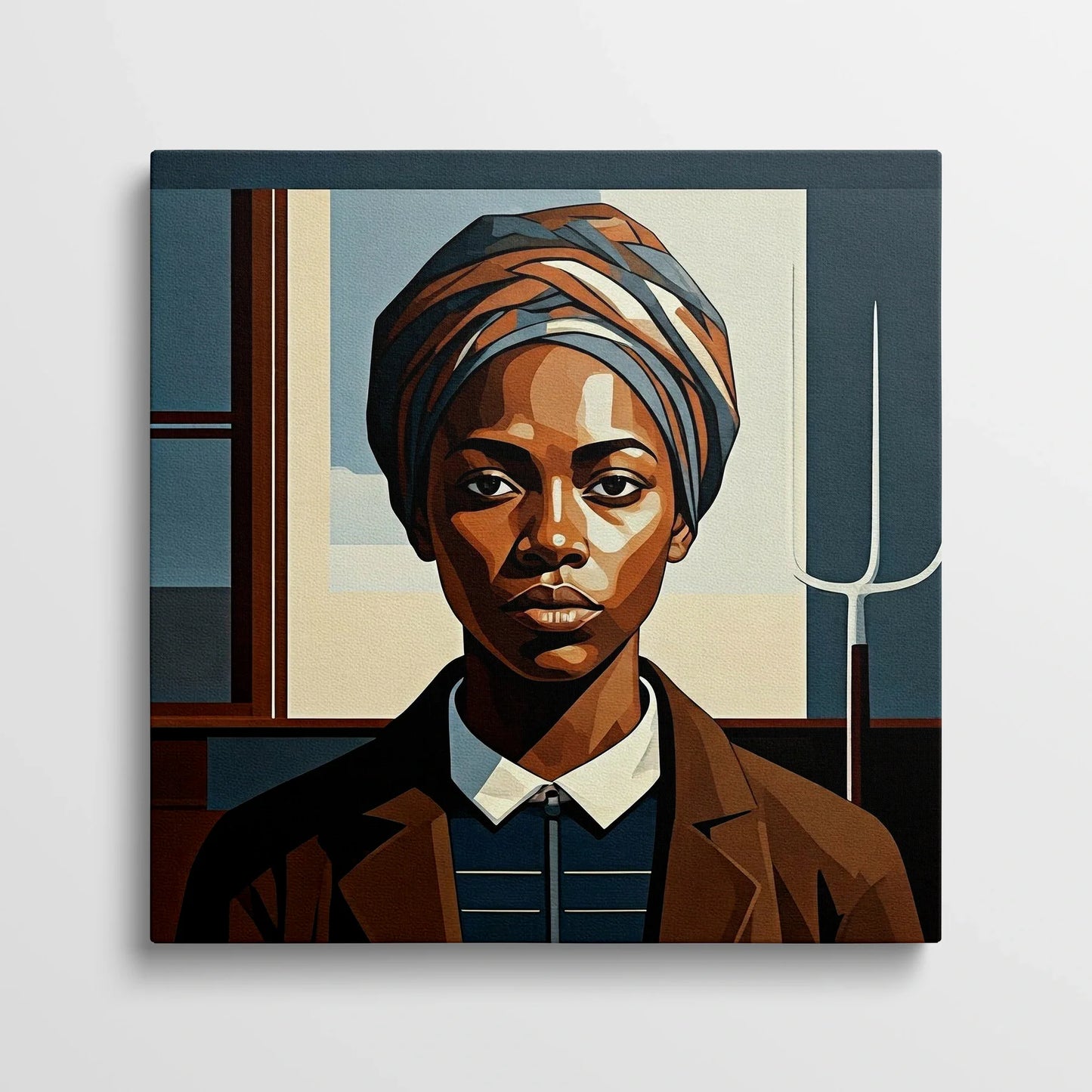 Tablou Modern - Portret Geometric de Femeie - vedere din fata