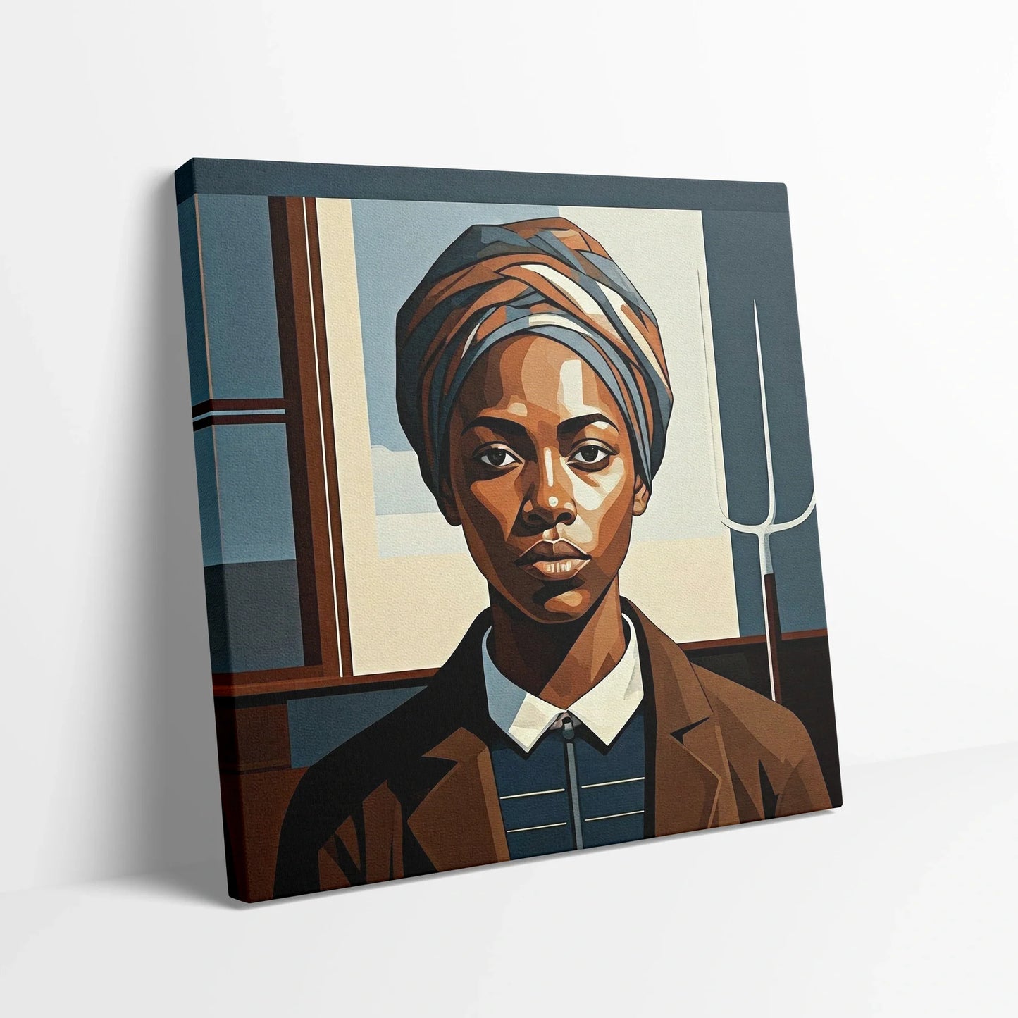 Tablou Modern - Portret Geometric de Femeie - vedere din lateral