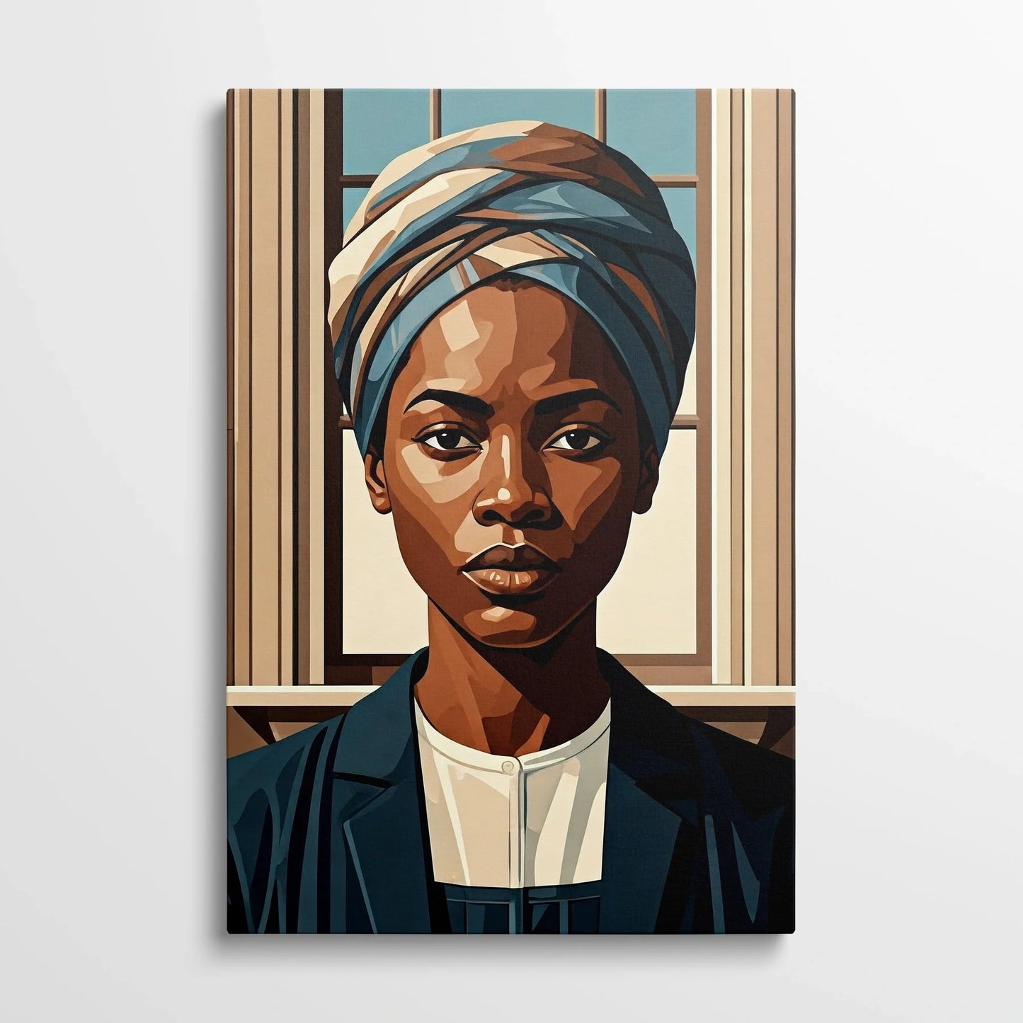 Tablou Modern - Portret Geometric Feminin Inspirat - vedere din fata
