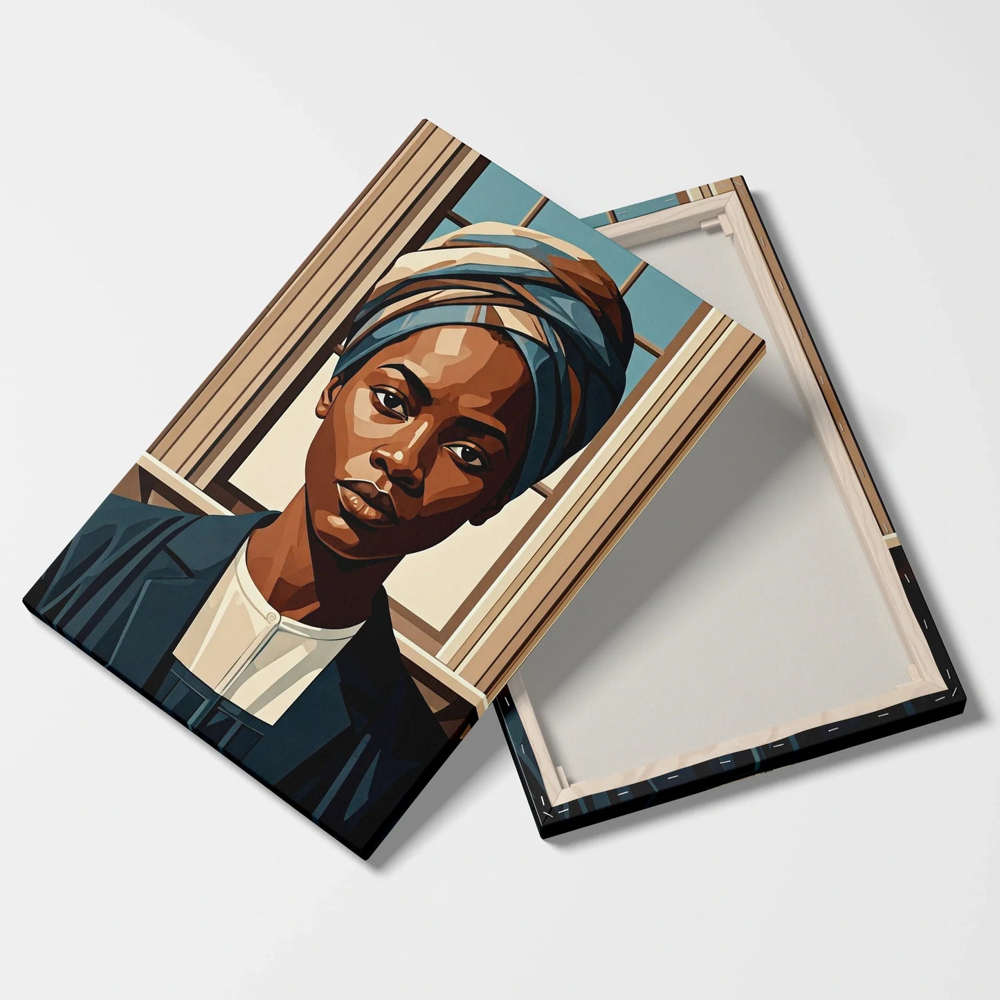 Tablou Modern - Portret Geometric Feminin Inspirat - vedere fata verso