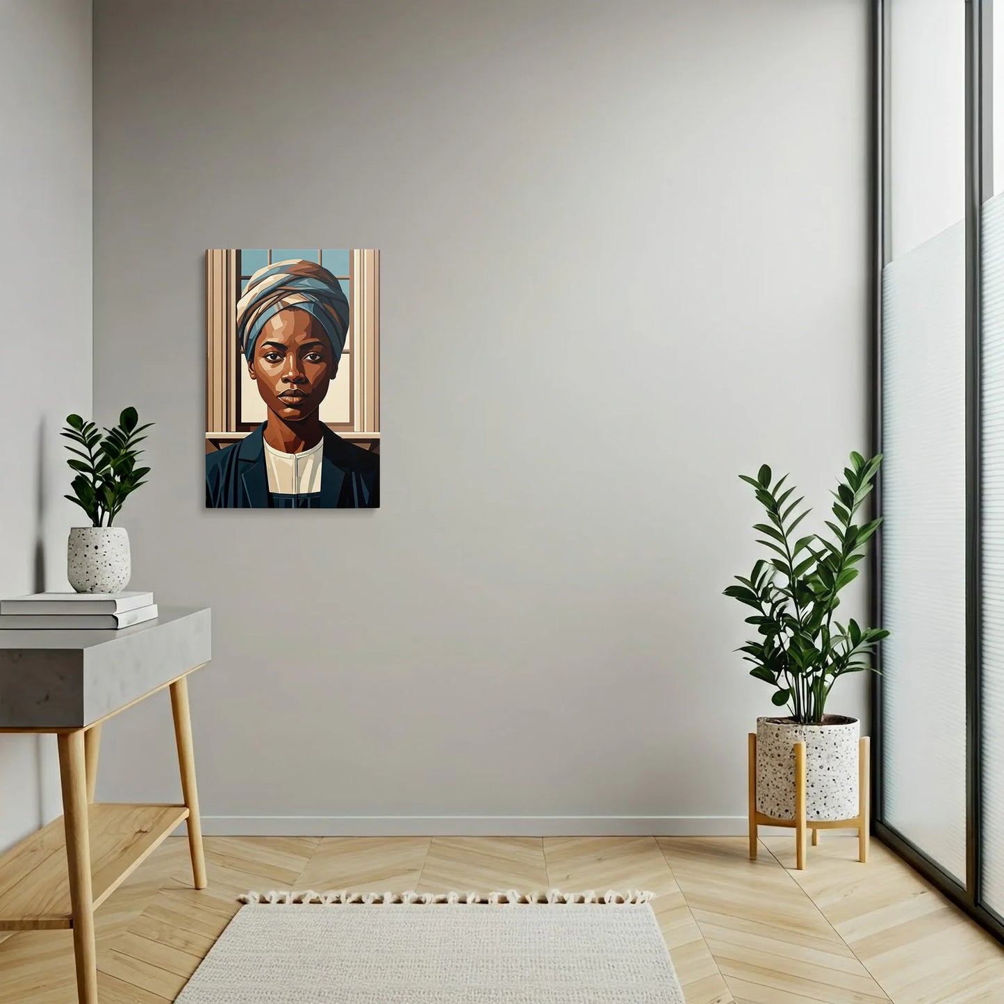 Tablou Modern - Portret Geometric Feminin Inspirat - vedere hol