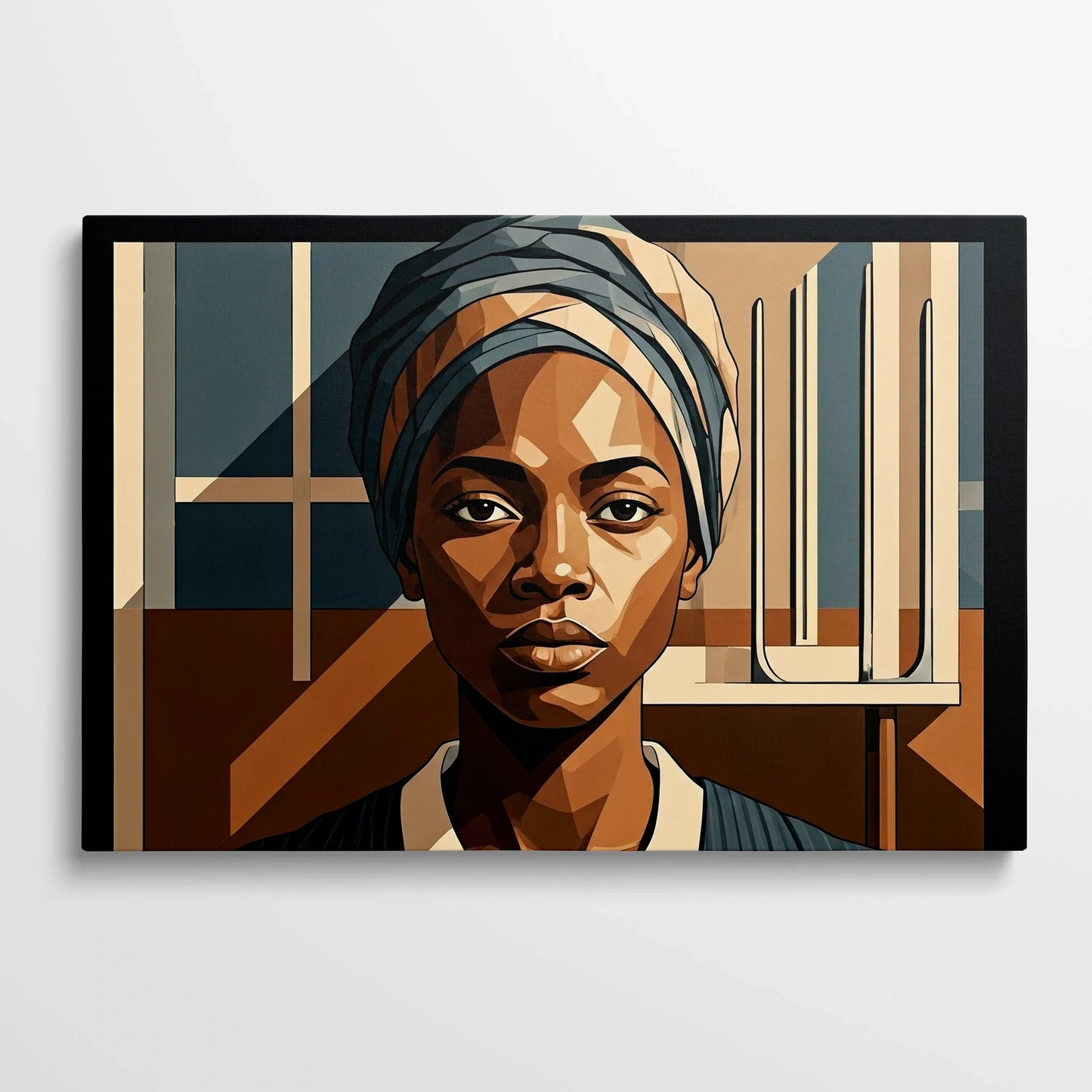 Tablou Modern - Portret Geometric Feminin - vedere din fata