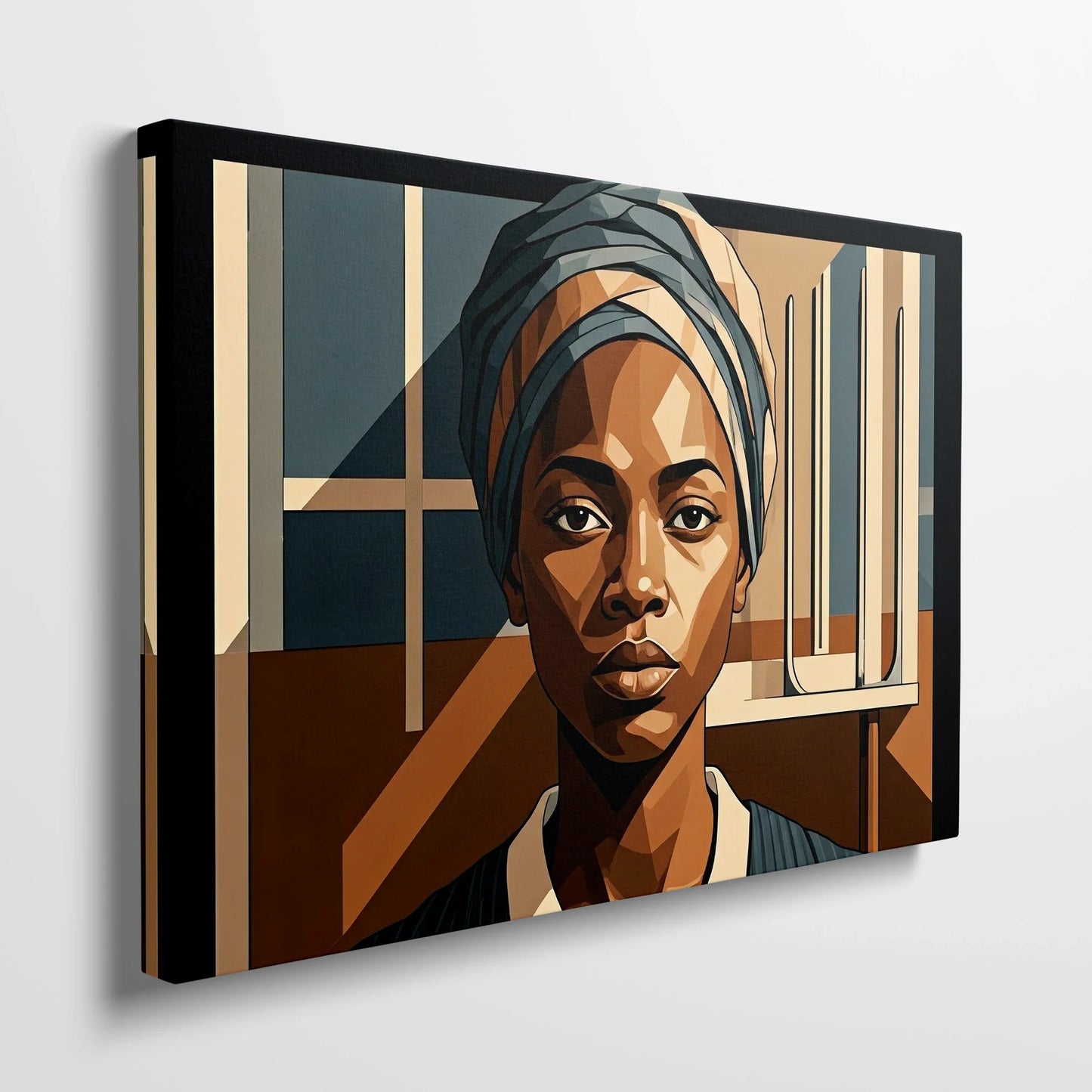 Tablou Modern - Portret Geometric Feminin - vedere din lateral