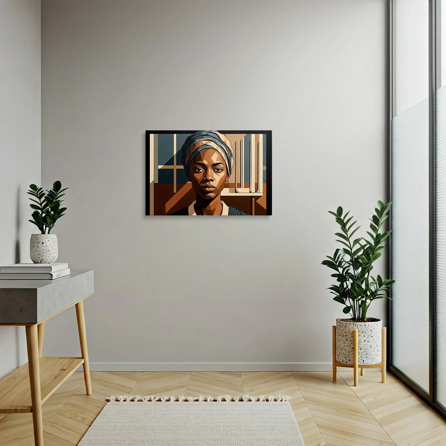 Tablou Modern - Portret Geometric Feminin - vedere hol