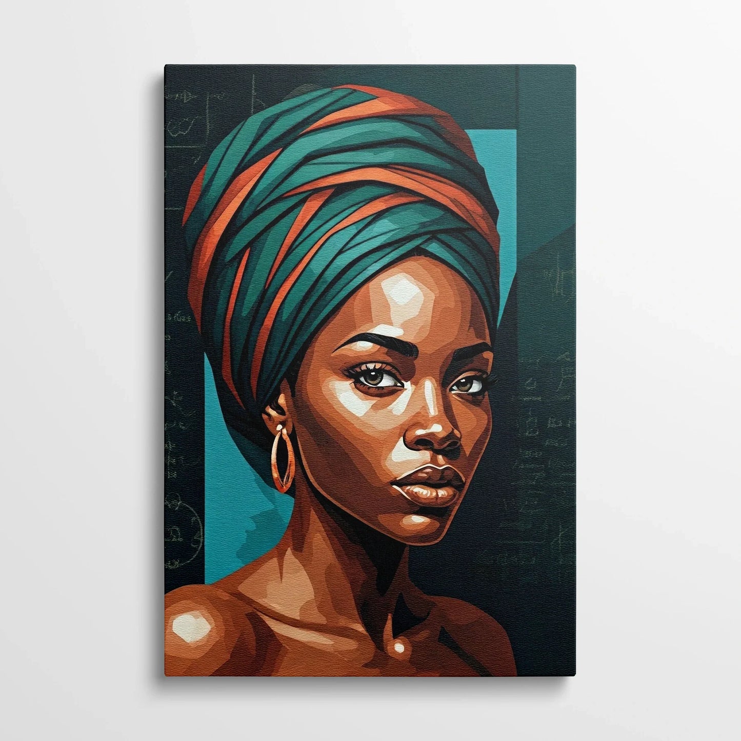 Tablou Modern - Portret Geometric African 2 - vedere din fata