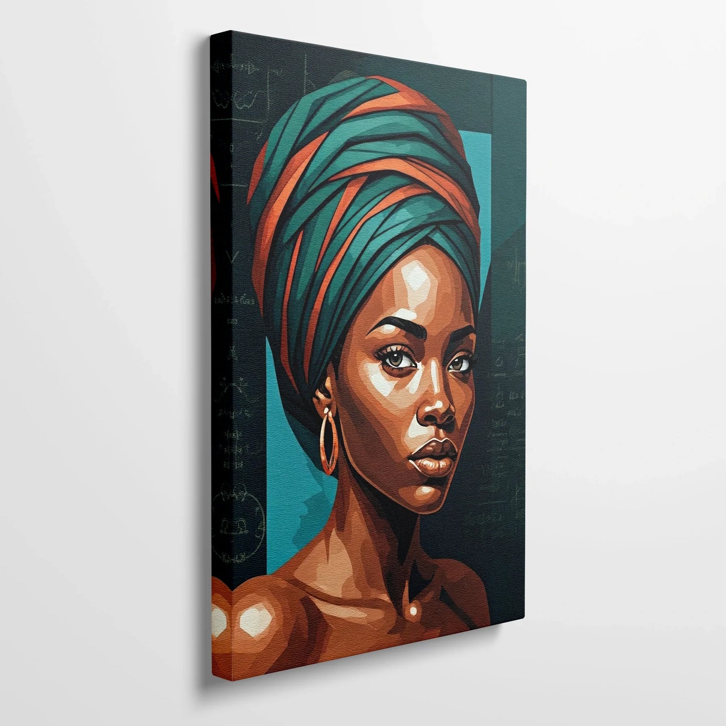 Tablou Modern - Portret Geometric African 2 - vedere din lateral