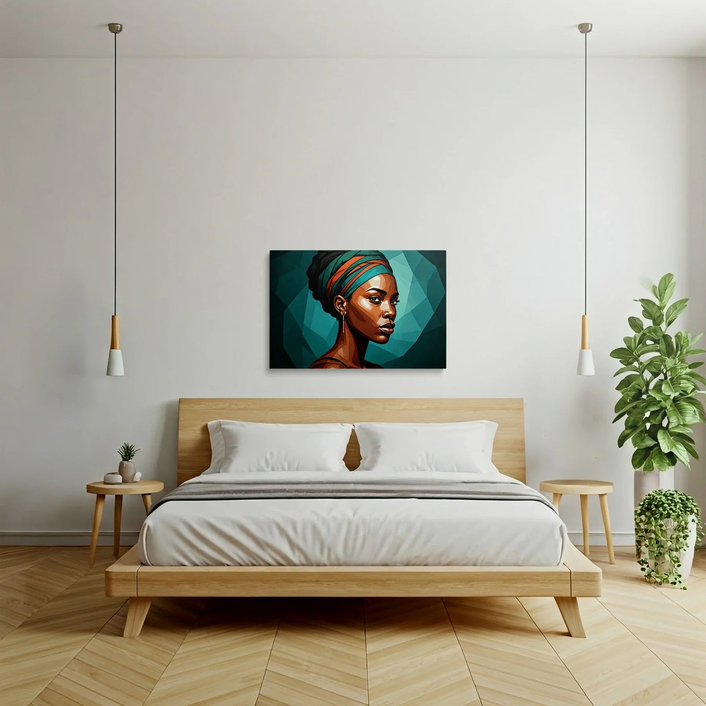 Tablou Modern - Portret Geometric Femeiesc - vedere dormitor