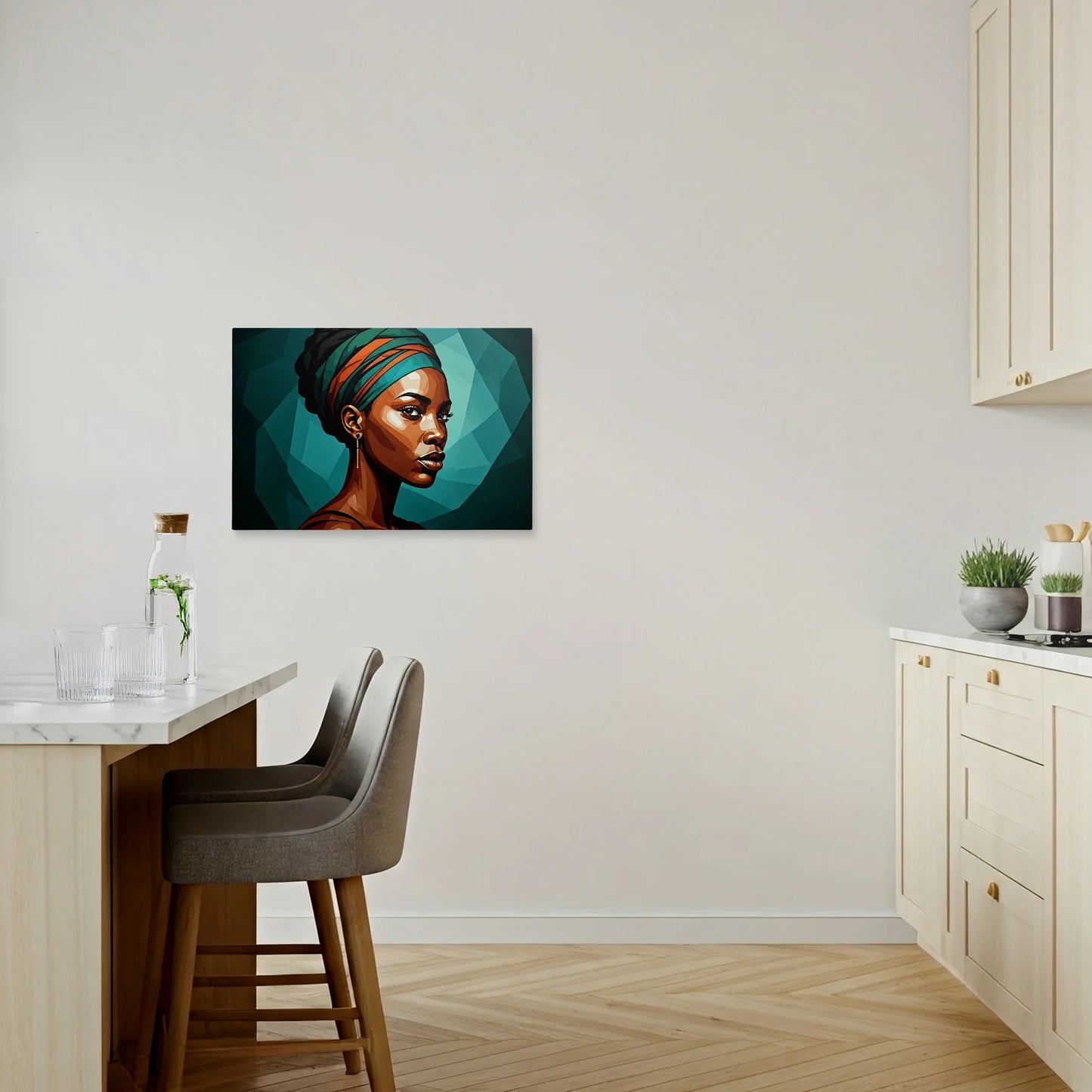 Tablou Modern - Portret Geometric Femeiesc - vedere bucatarie