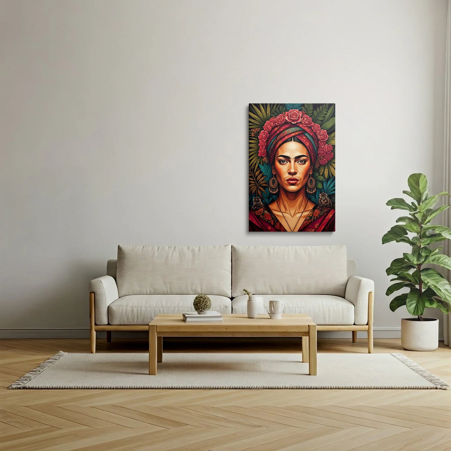 Tablou Modern - Portret Geometric Feminin-6 - vedere living