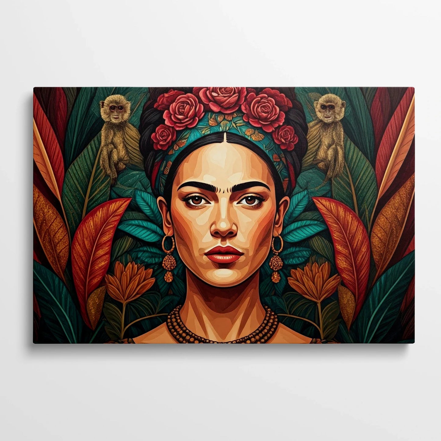 Tablou Modern - Portret Feminin Geometric Colorat - vedere din fata