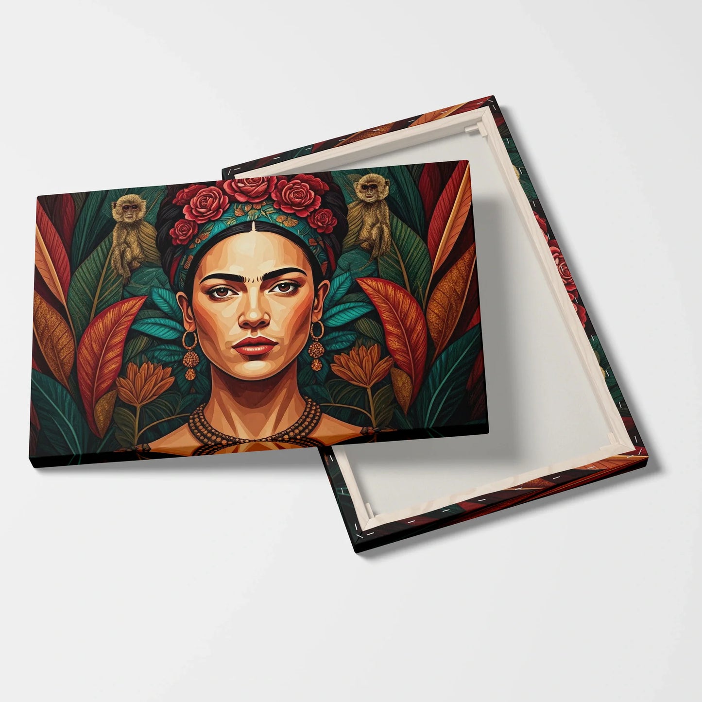 Tablou Modern - Portret Feminin Geometric Colorat - vedere fata verso