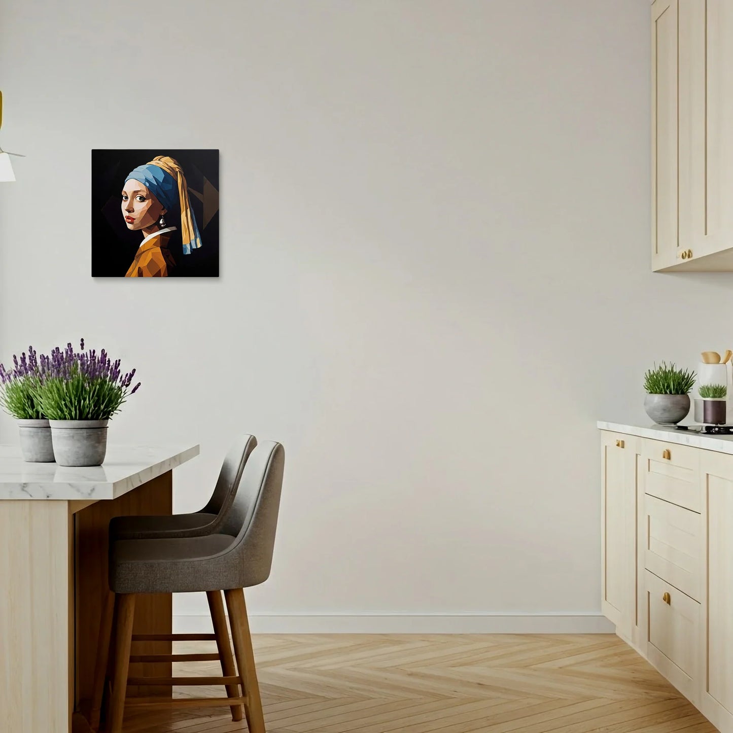 Tablou Modern - Portret Geometric cu Femeie - vedere bucatarie