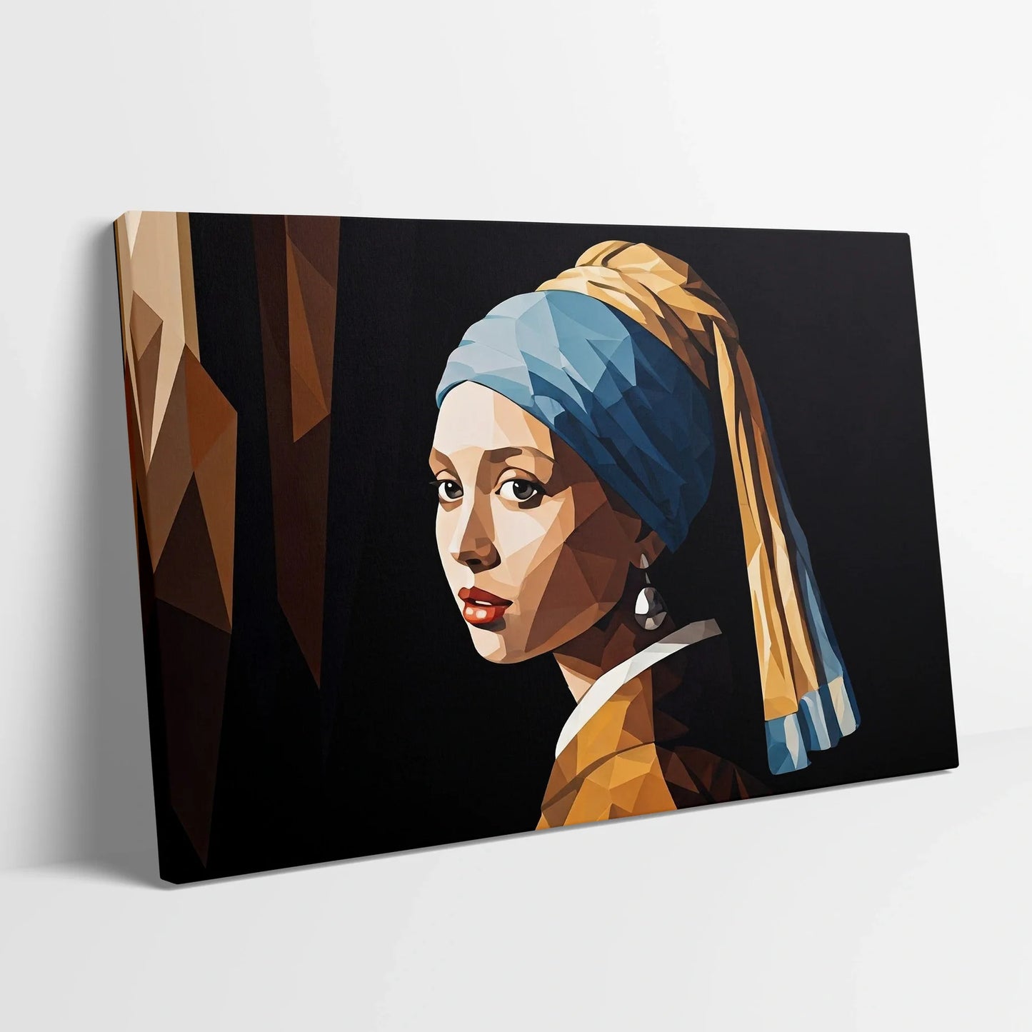 Tablou Modern - Portret Geometric Feminin 5 - vedere din lateral sprijinit perete