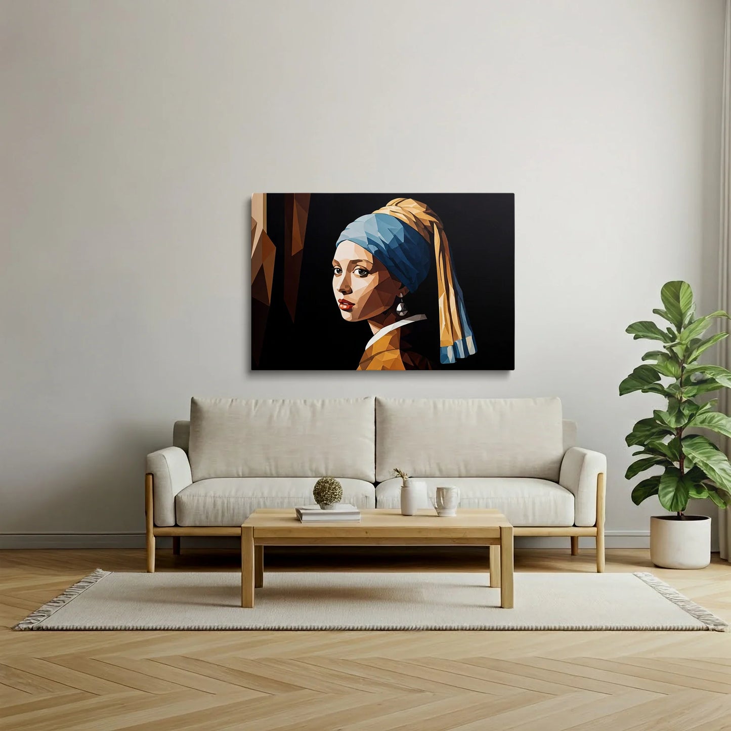 Tablou Modern - Portret Geometric Feminin 5 - vedere living
