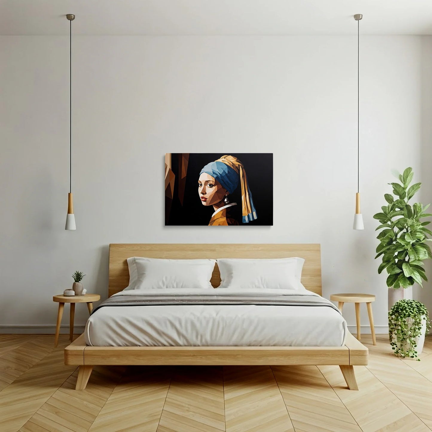 Tablou Modern - Portret Geometric Feminin 5 - vedere dormitor