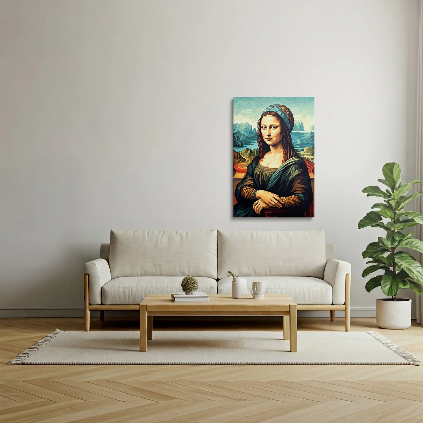 Tablou Modern - Portret Geometric Feminin 4 - vedere living