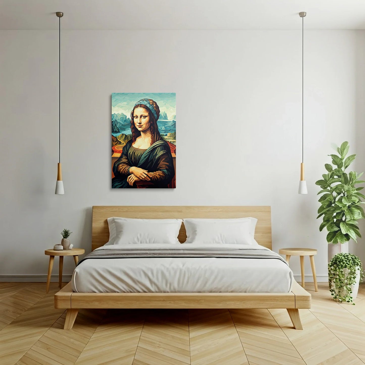 Tablou Modern - Portret Geometric Feminin 4 - vedere dormitor