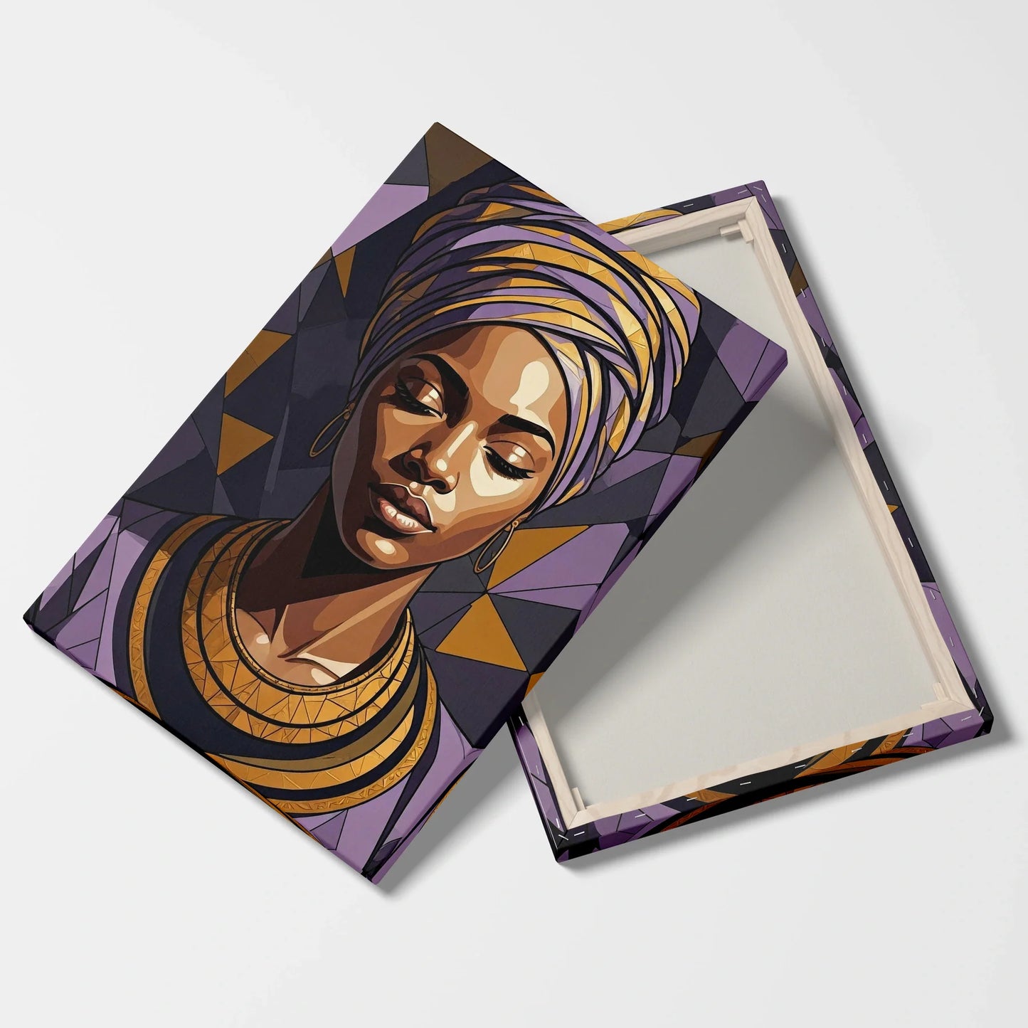 Tablou Modern - Portret Geometric African Expresiv - vedere fata verso