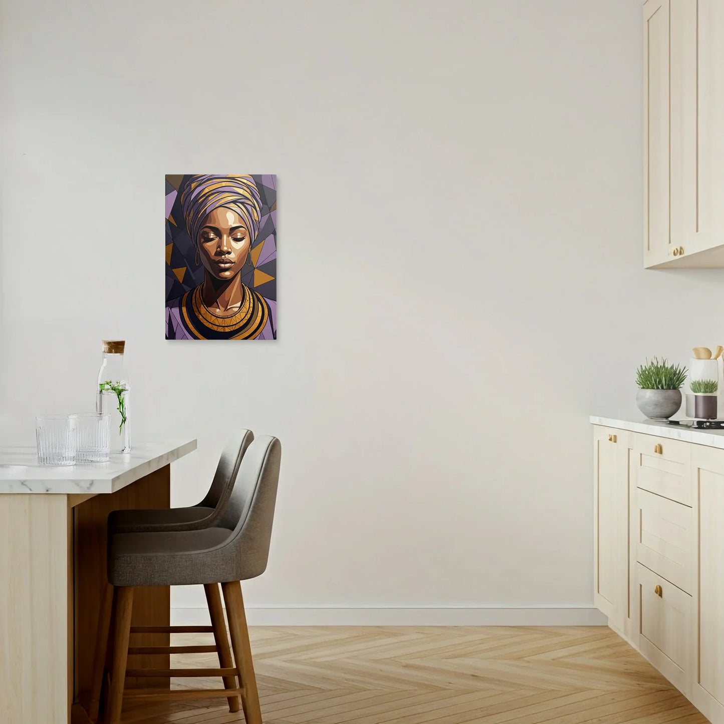 Tablou Modern - Portret Geometric African Expresiv - vedere bucatarie