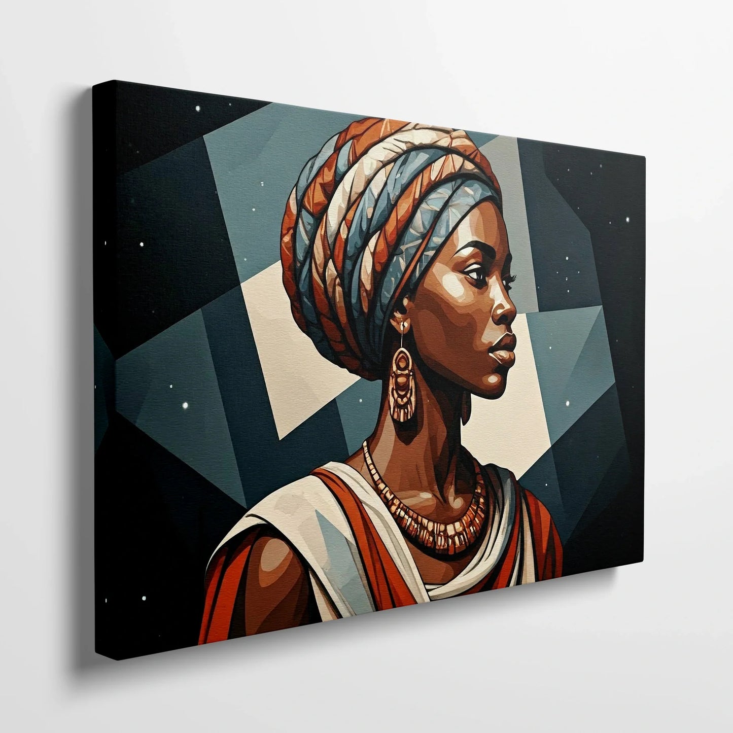 Tablou Modern - Portret Geometric Feminin Exprimat - vedere din lateral