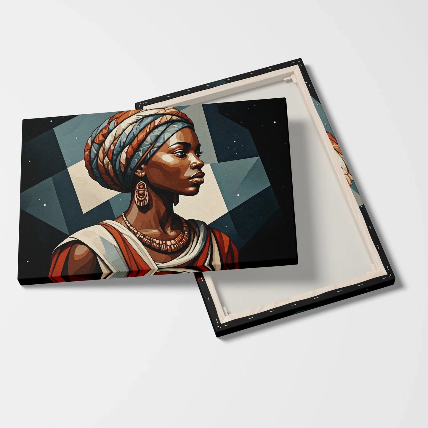 Tablou Modern - Portret Geometric Feminin Exprimat - vedere fata verso
