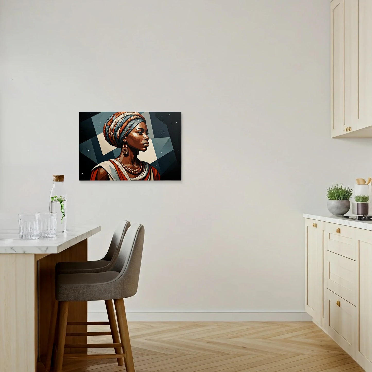 Tablou Modern - Portret Geometric Feminin Exprimat - vedere bucatarie