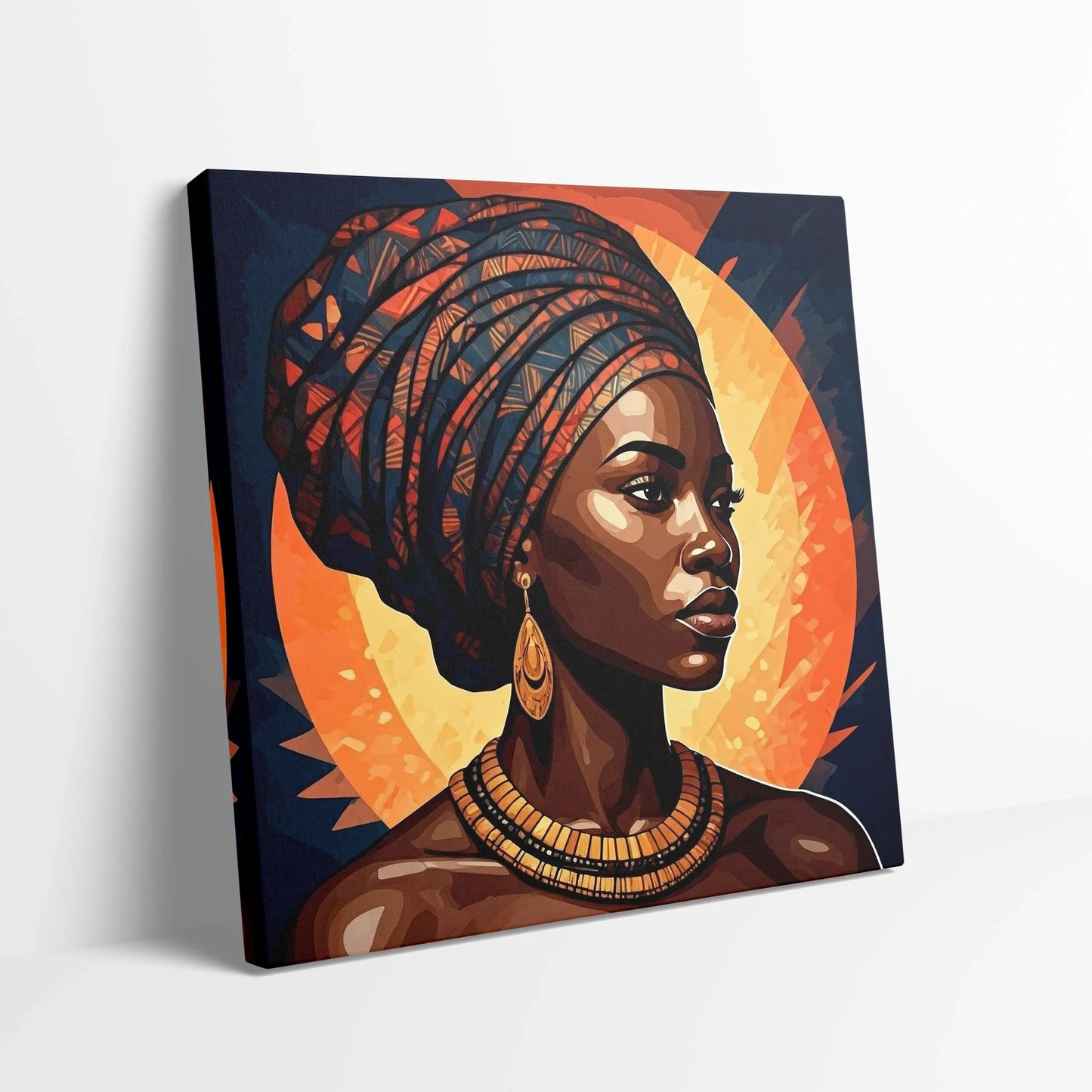 Tablou Modern - Portret Geometric African Expresiv 2 - vedere din lateral