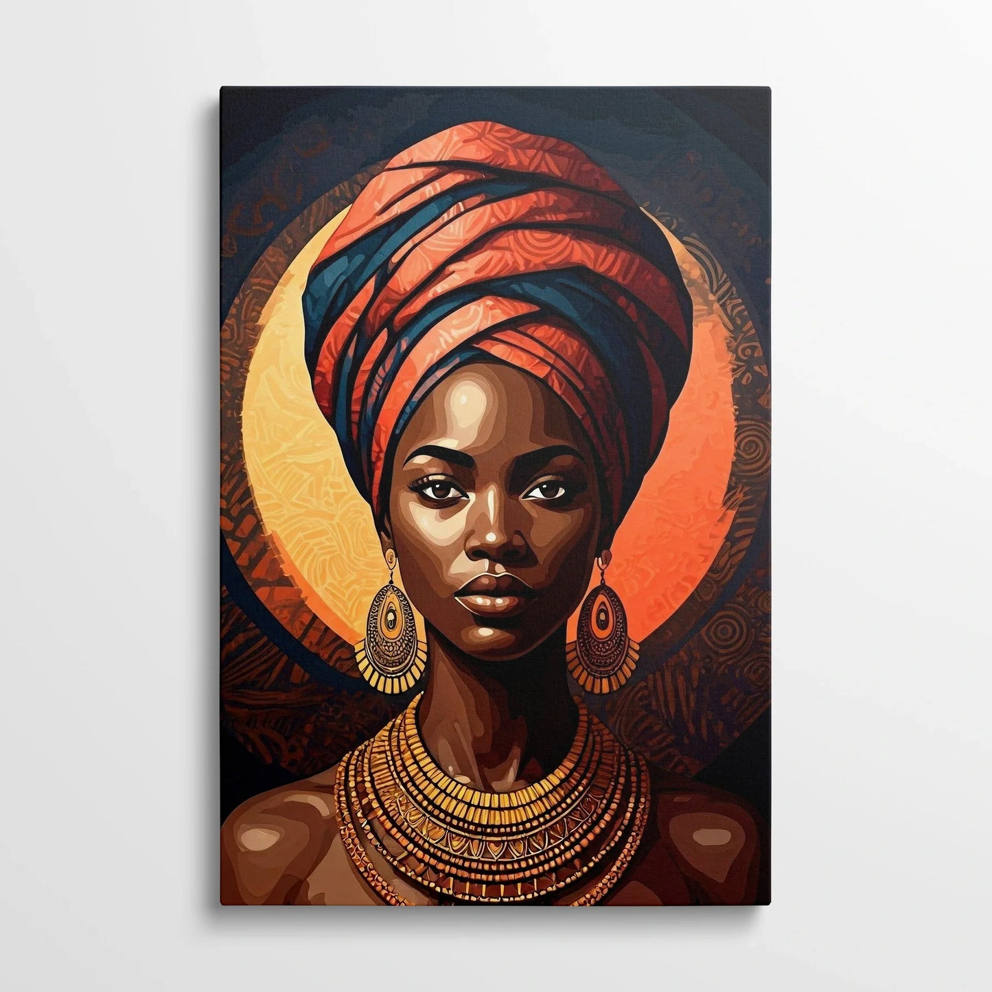 Tablou Modern - Portret Geometric African Expresiv 3 - vedere din fata