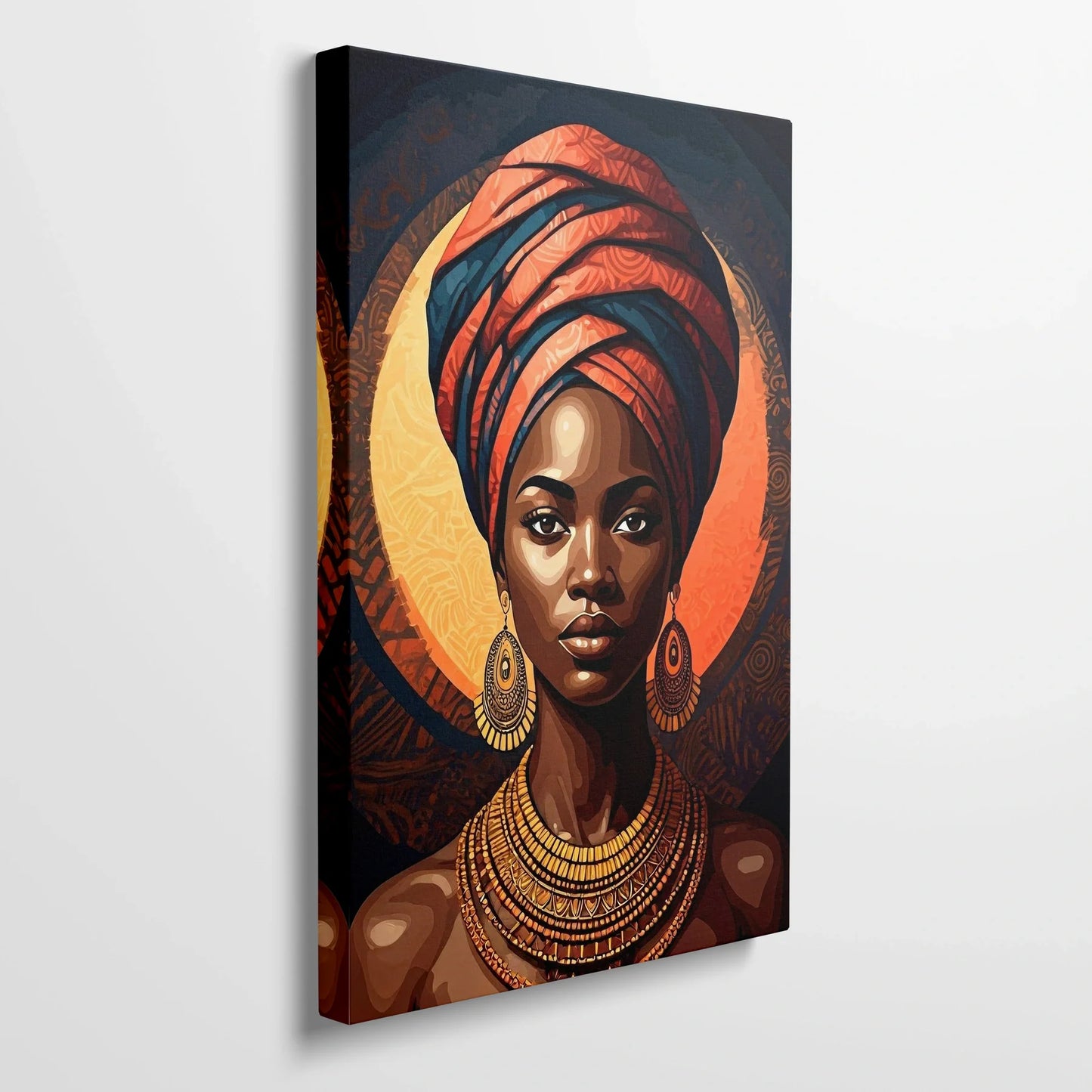 Tablou Modern - Portret Geometric African Expresiv 3 - vedere din lateral