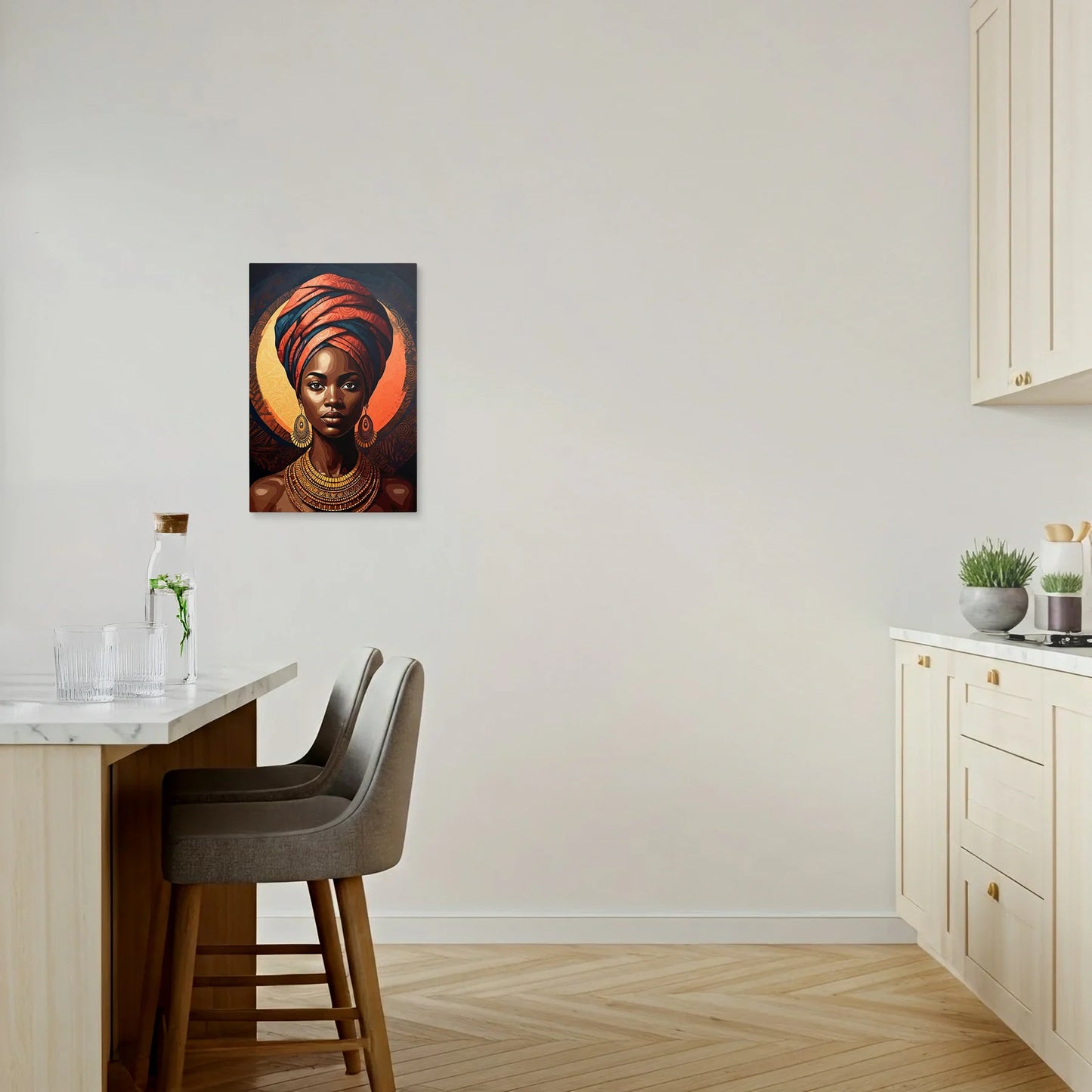 Tablou Modern - Portret Geometric African Expresiv 3 - vedere bucatarie