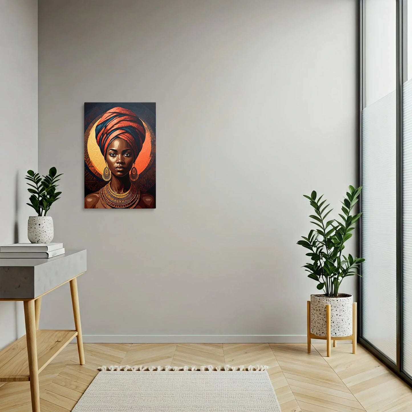 Tablou Modern - Portret Geometric African Expresiv 3 - vedere hol