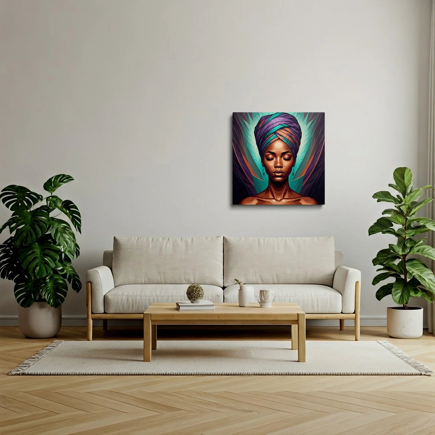 Tablou Modern - Portret Geometric Feminin 8 - vedere living