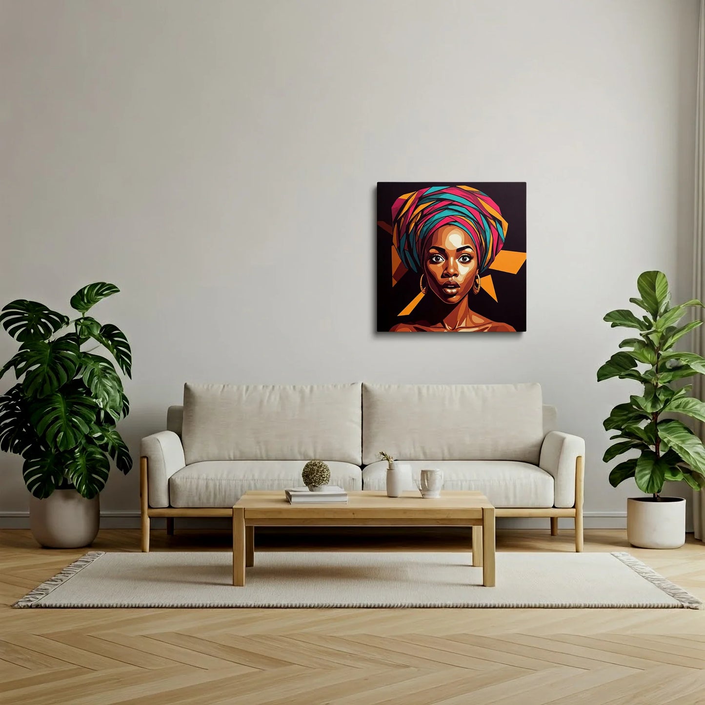 Tablou Modern - Portret Geometric Feminin 9 - vedere living