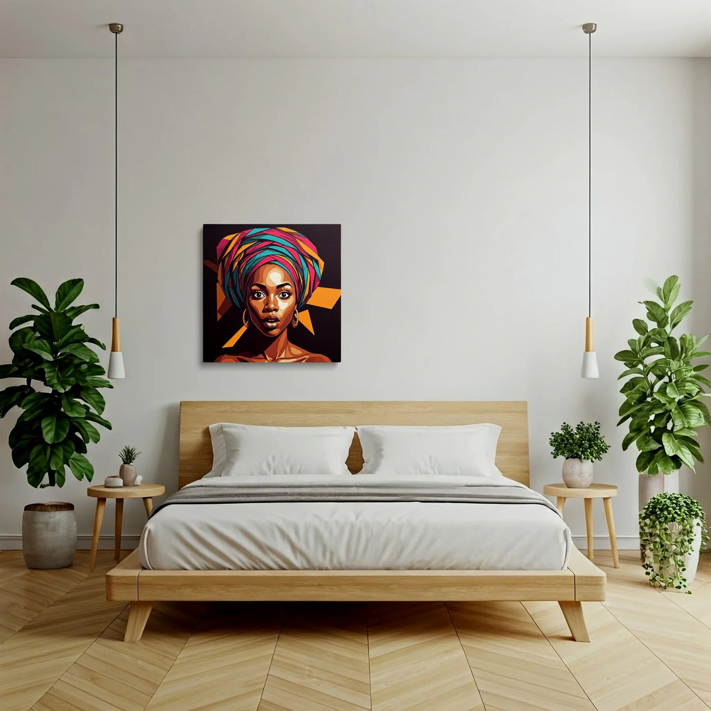 Tablou Modern - Portret Geometric Feminin 9 - vedere dormitor