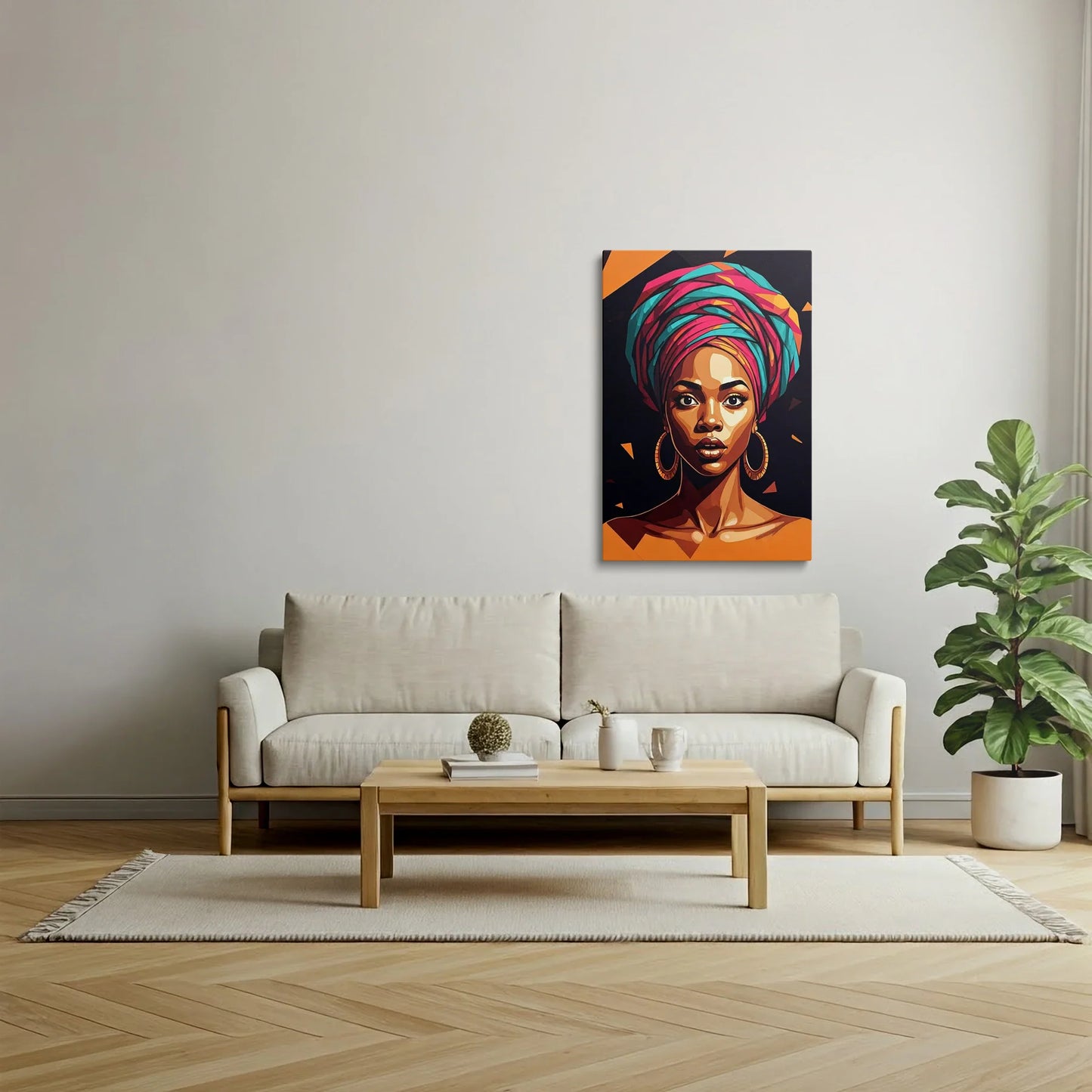 Tablou Modern - Portret Geometric Feminin 10 - vedere living
