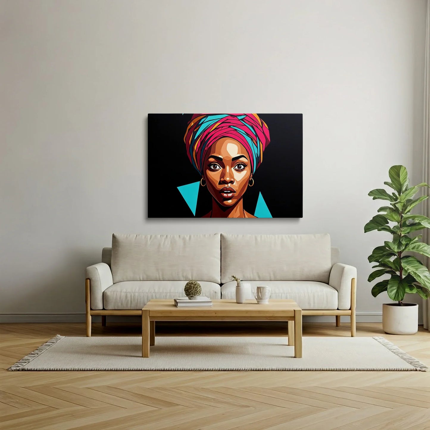 Tablou Modern - Portret Geometric Feminin 11 - vedere living