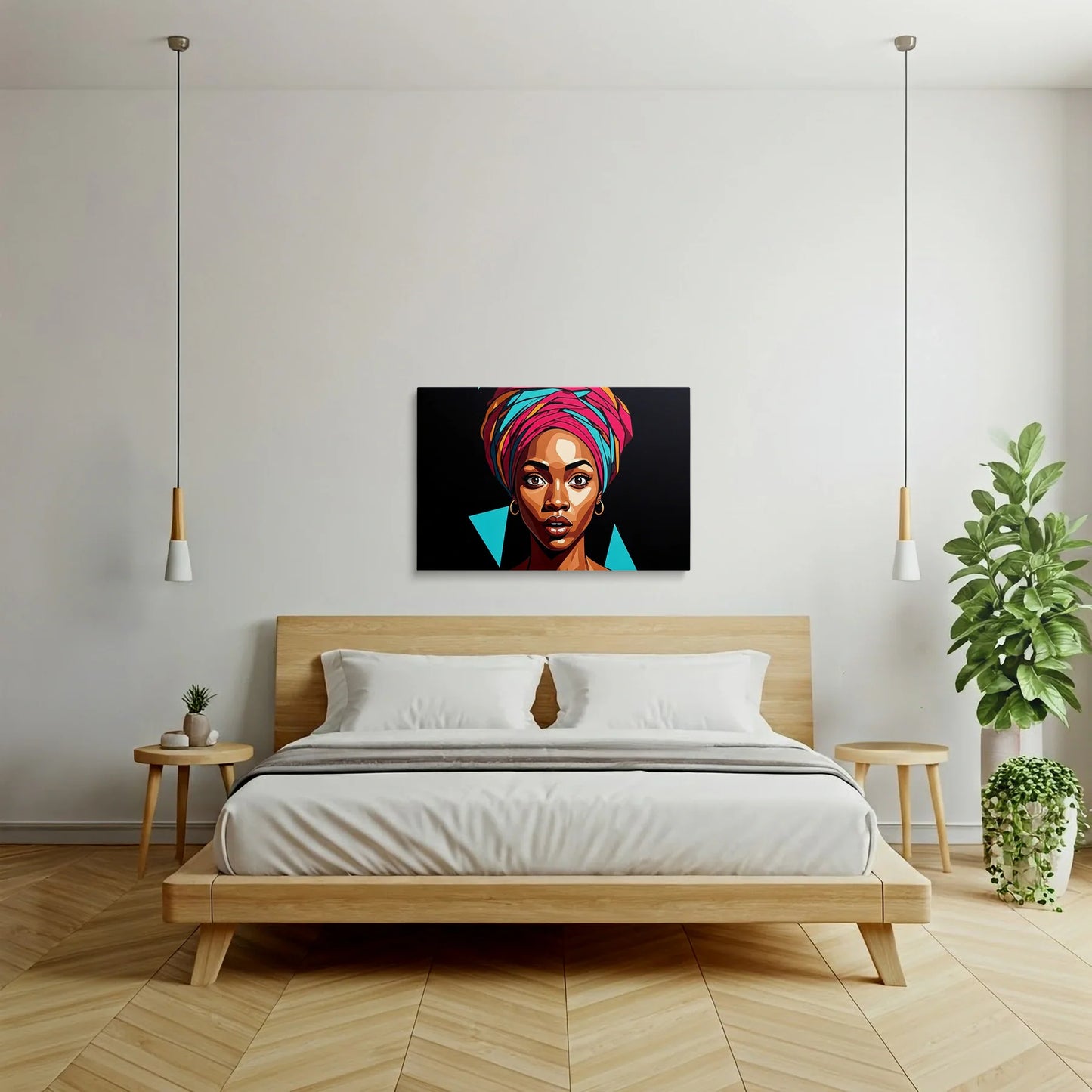 Tablou Modern - Portret Geometric Feminin 11 - vedere dormitor