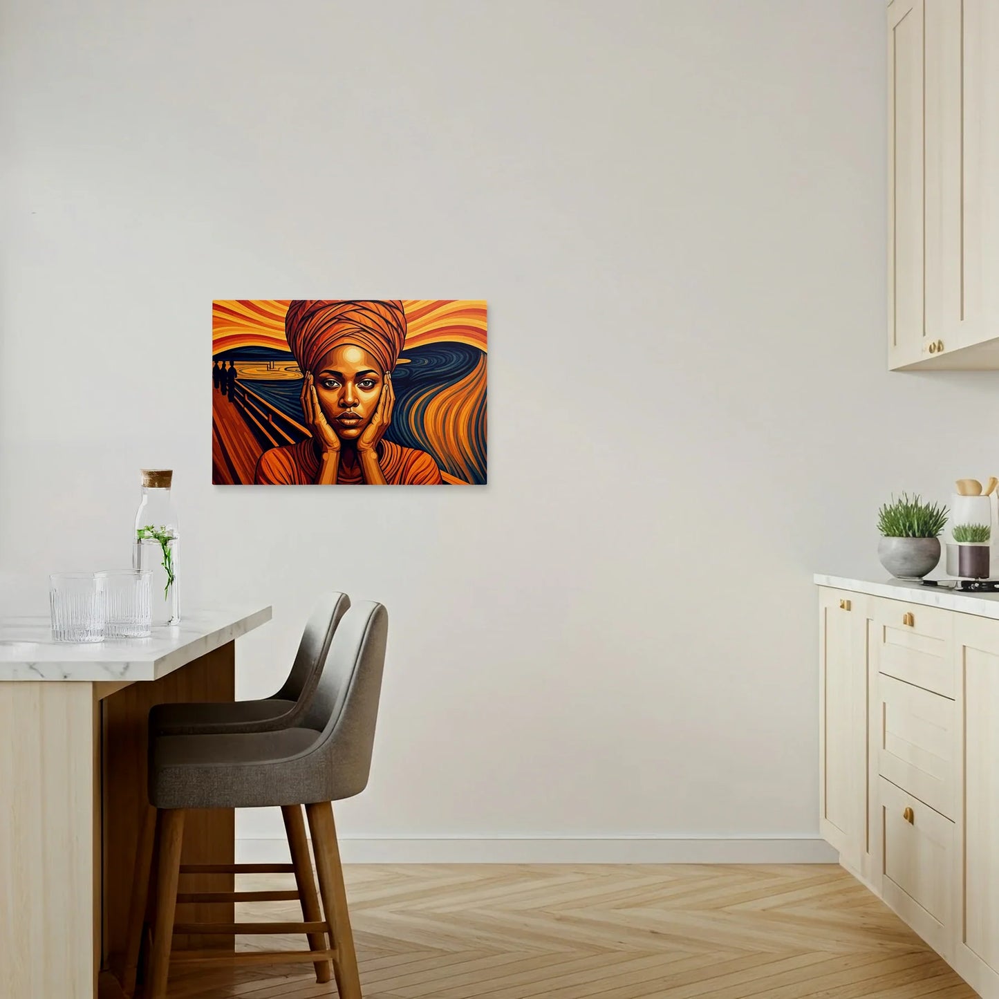 Tablou Modern - Portret Geometric African 4 - vedere bucatarie
