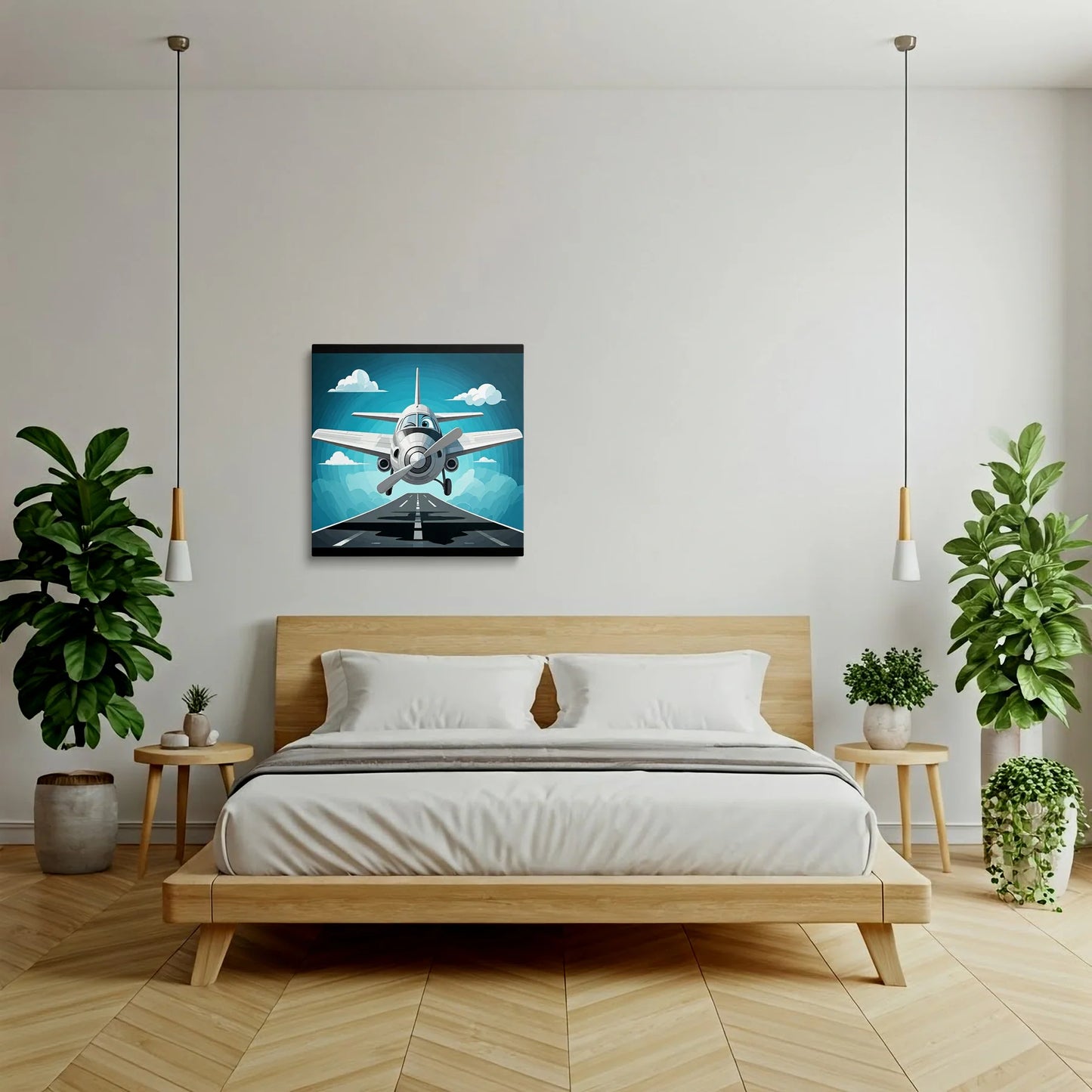 Tablou Modern - Avion Geometric în Zbor