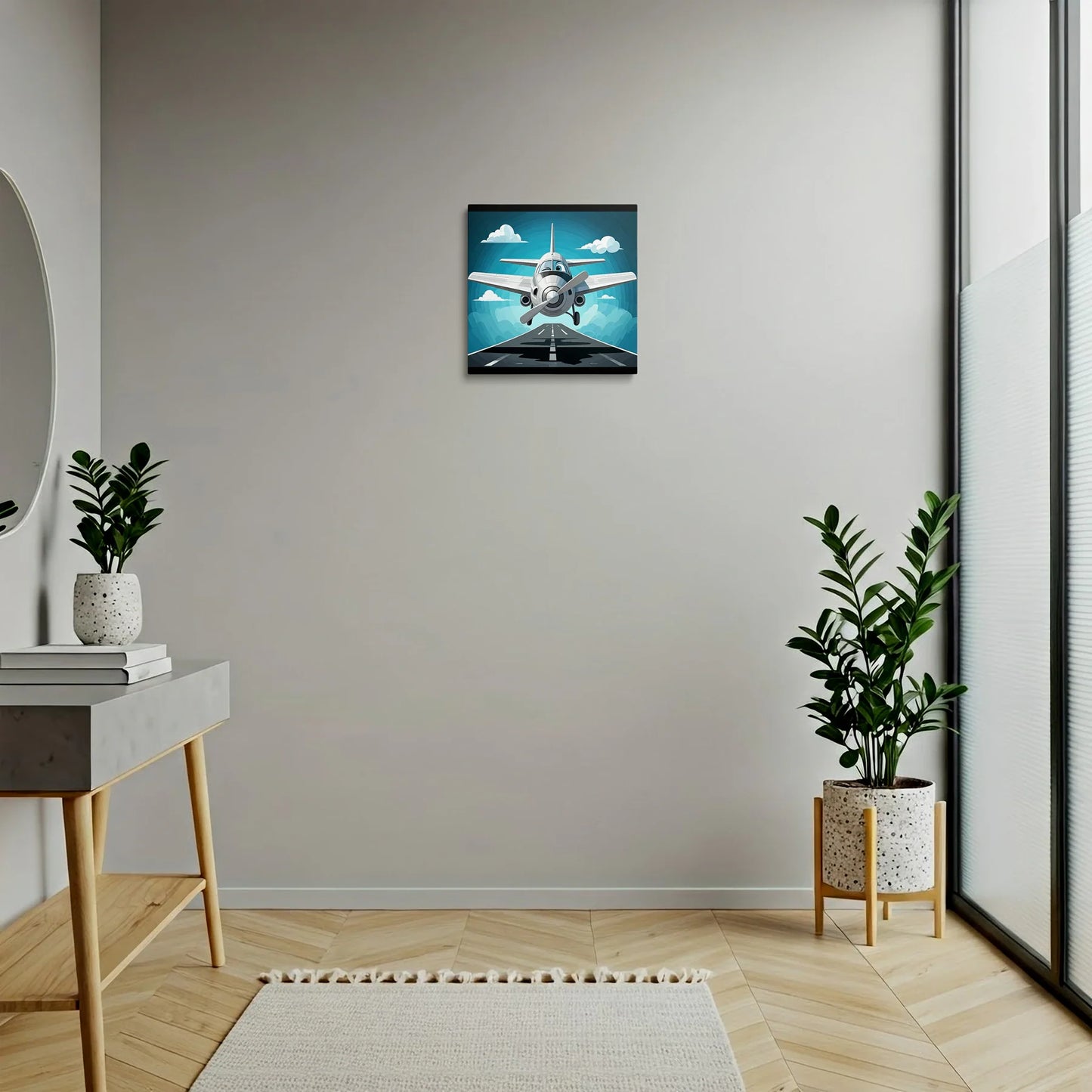 Tablou Modern - Avion Geometric în Zbor