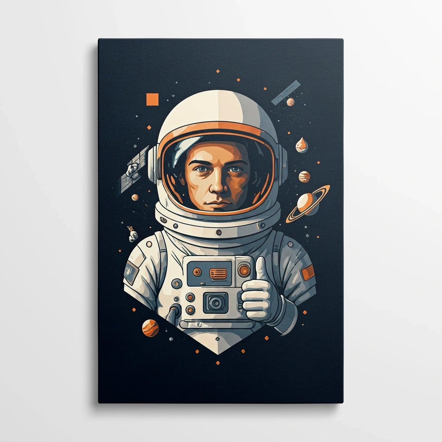 Tablou Modern - Astronaut Colorat cu Stil Cubist - vedere din fata