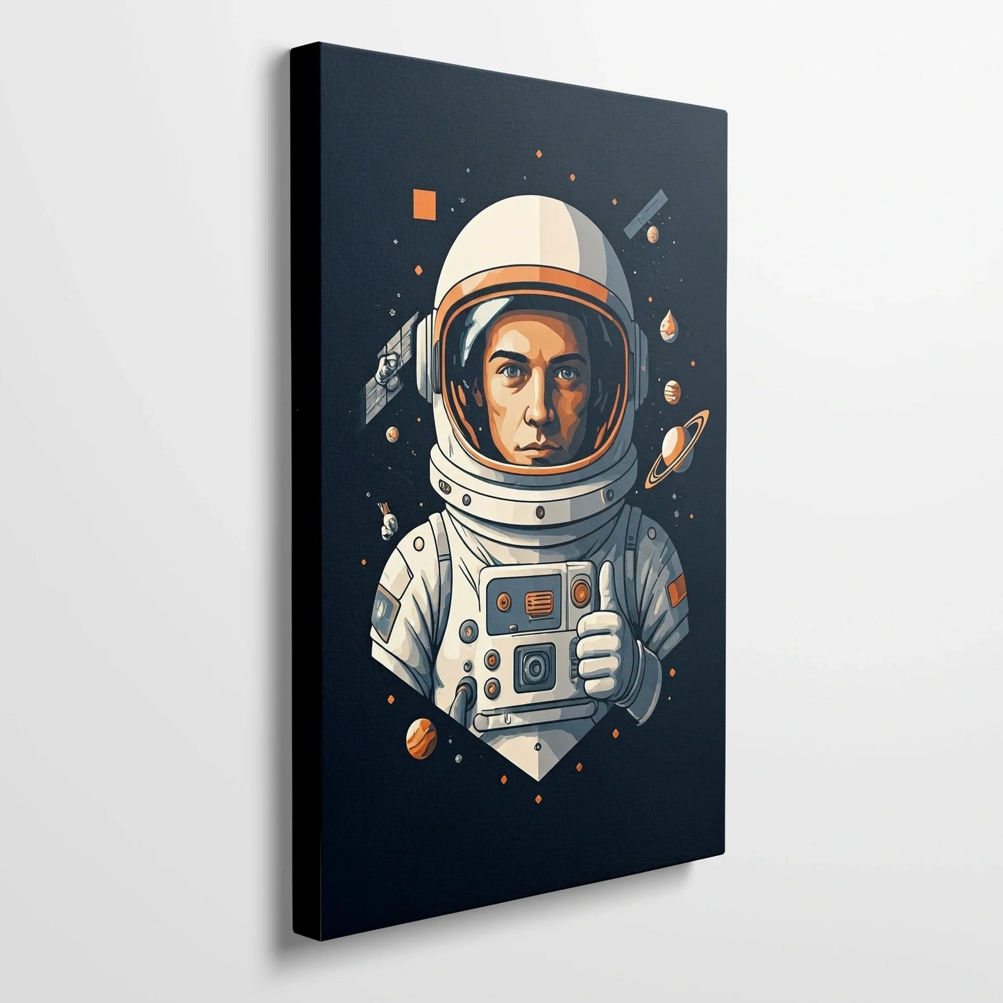 Tablou Modern - Astronaut Colorat cu Stil Cubist - vedere din lateral