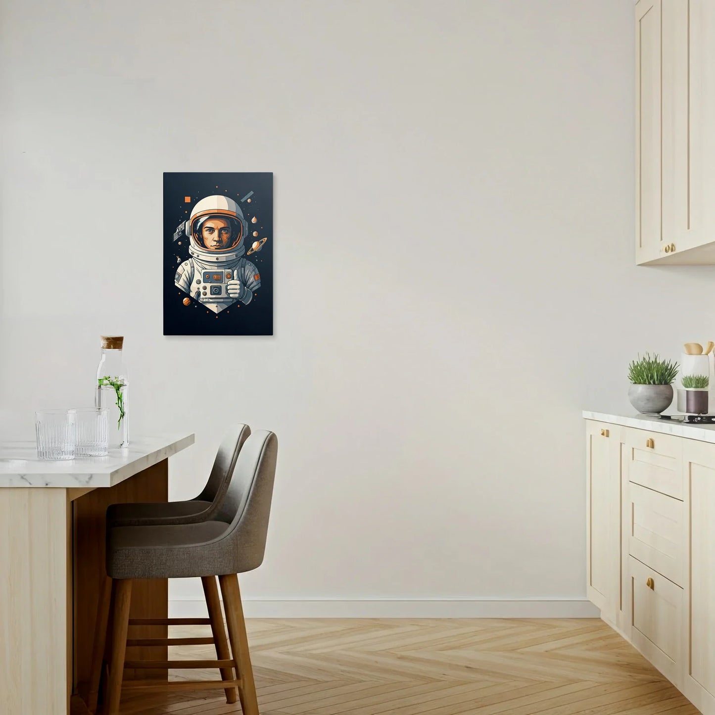 Tablou Modern - Astronaut Colorat cu Stil Cubist - vedere bucatarie