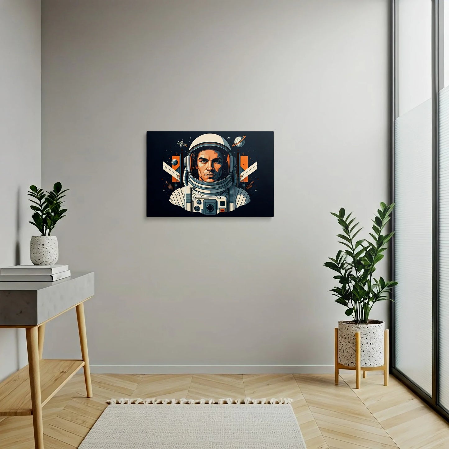 Tablou Modern - Astronaut Cubist Colorat - vedere hol