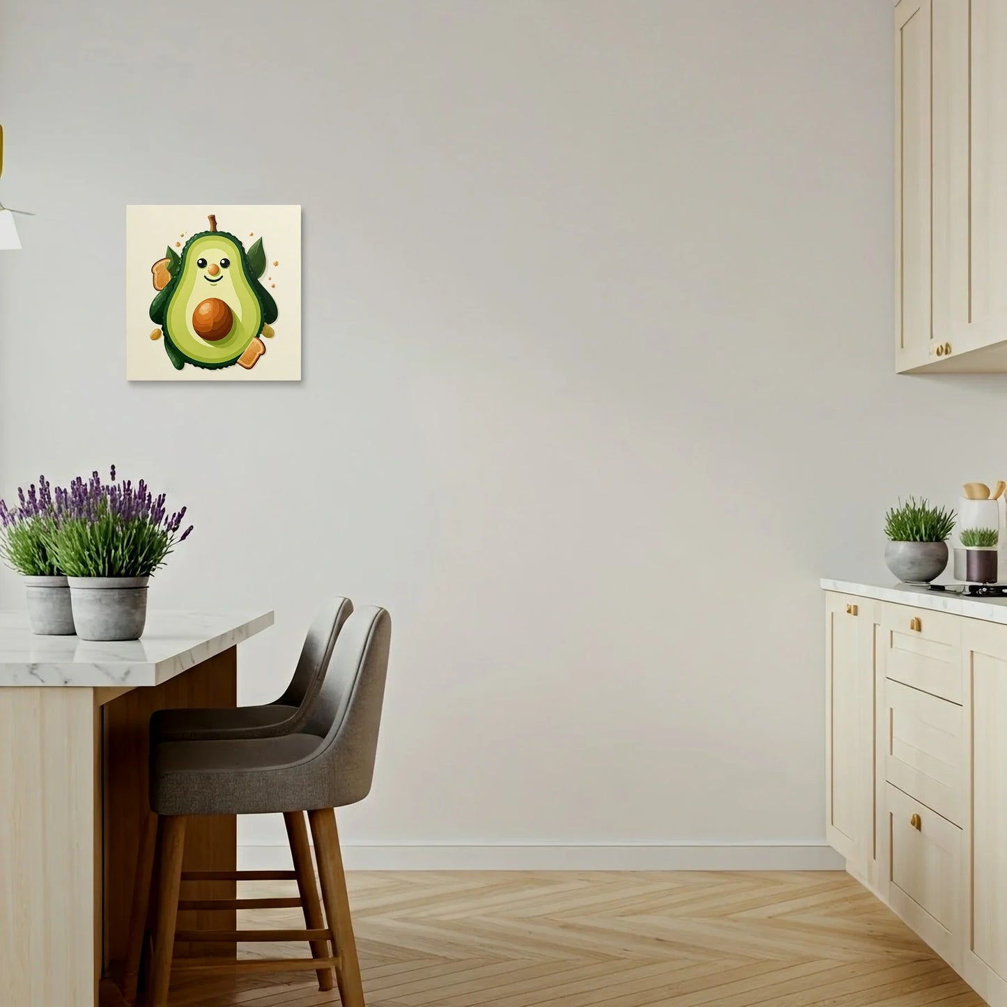 Tablou Modern - Avocado Fericit în Stil Cubist - vedere bucatarie